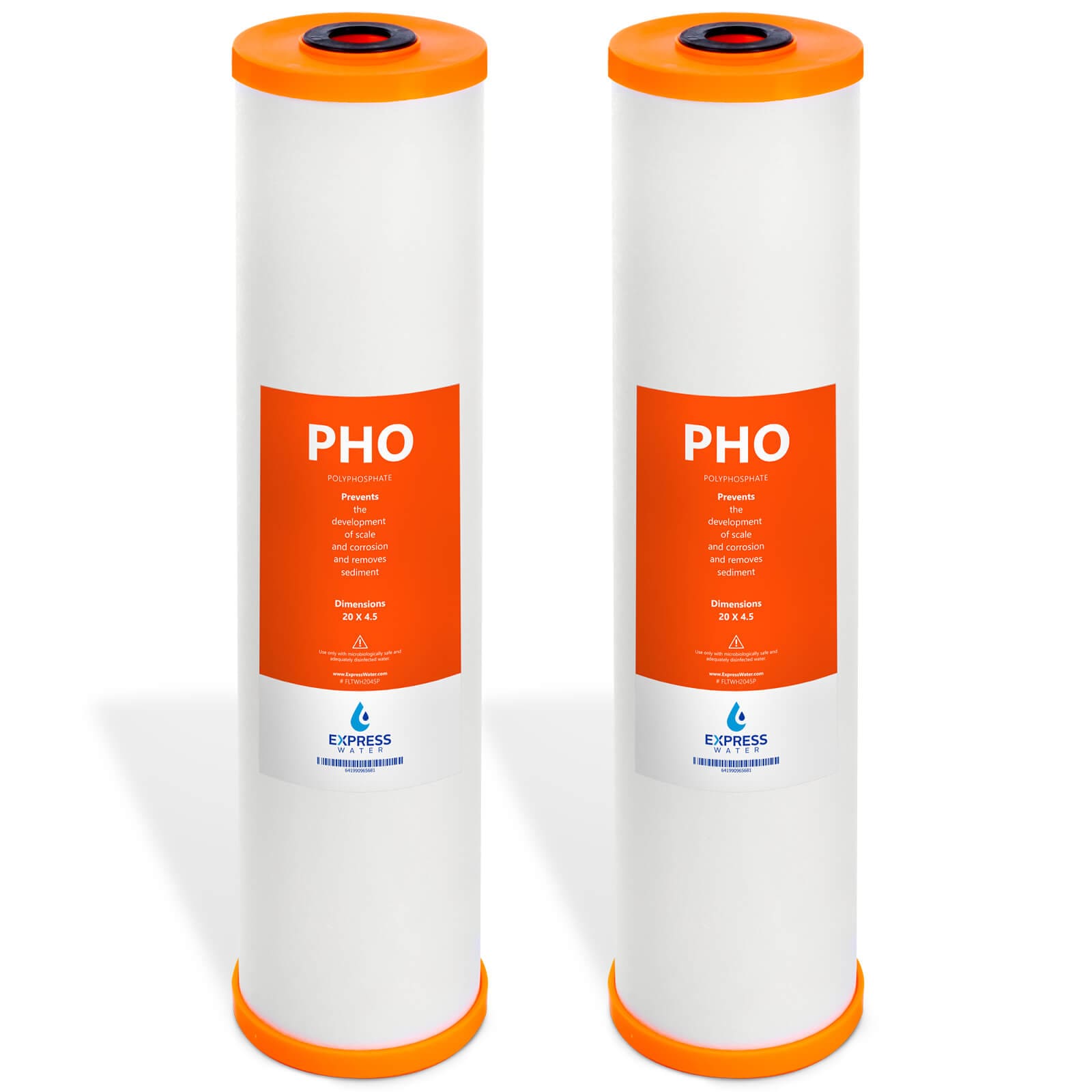 Express Water FLTWH2045P2 FLTWH2045P2 Anti-Scale PHO High Capacity Polyphosphate Whole house Replacement Filter 2 -Pack