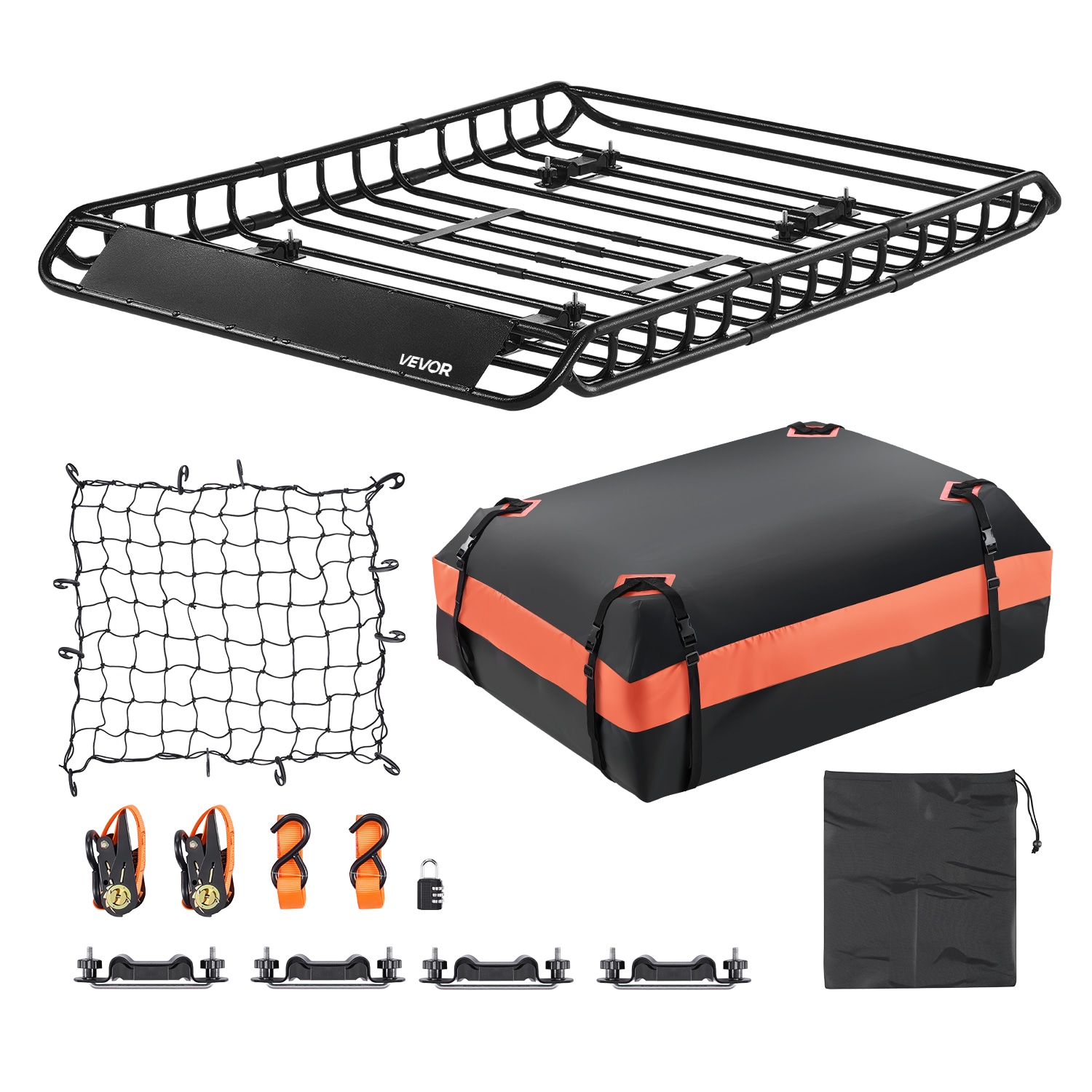 VEVOR - Roof Rack Basket 51-in L x 36-in W x 4.1-in H Steel Roof Cargo basket