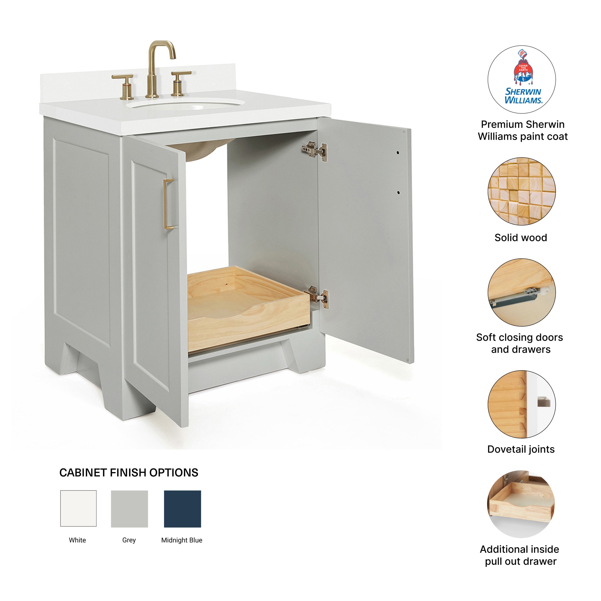 ARIEL Q031SWQOVOGRY Bath-Vanity-Combo - View #4