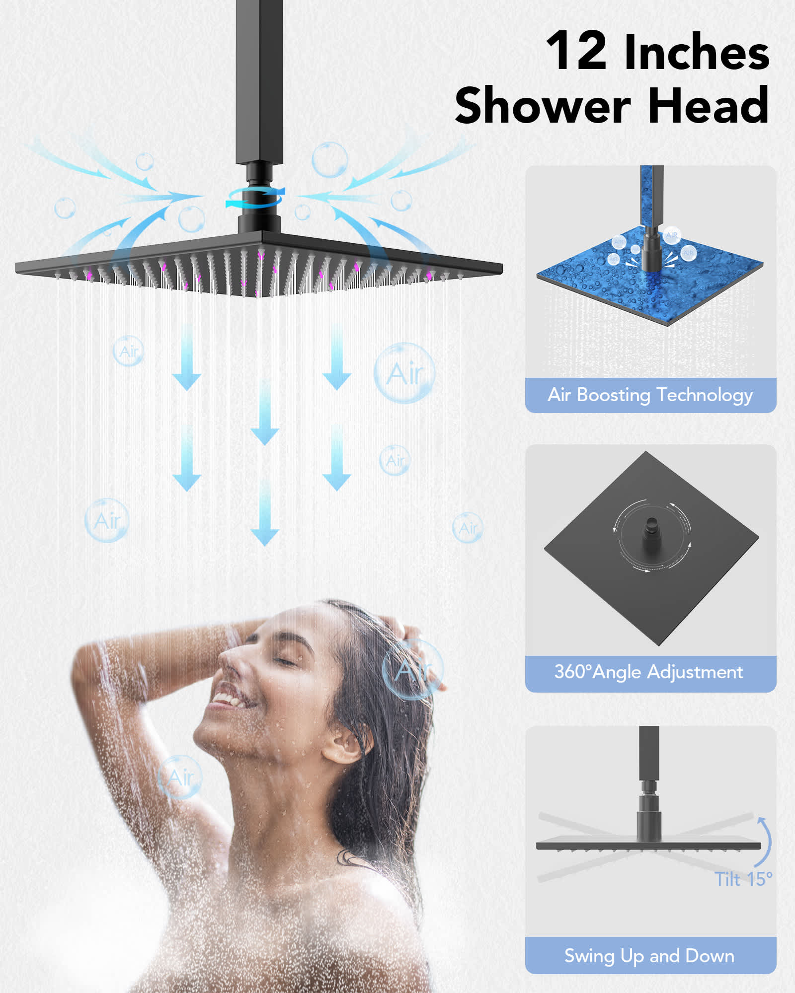 EVERSTEIN SFS-1071-BK12 Showerhead-Bar-Panels - View #7