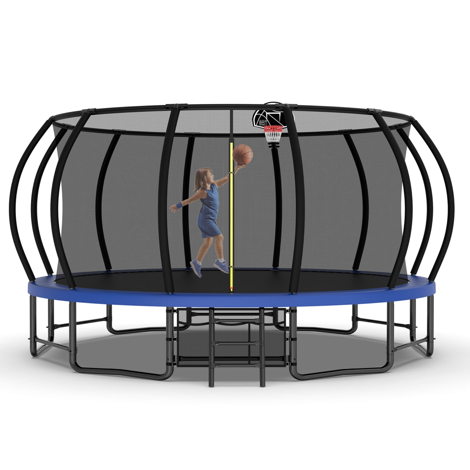 Lycvki 1235 Trampolines 16-ft Round Backyard in Blue