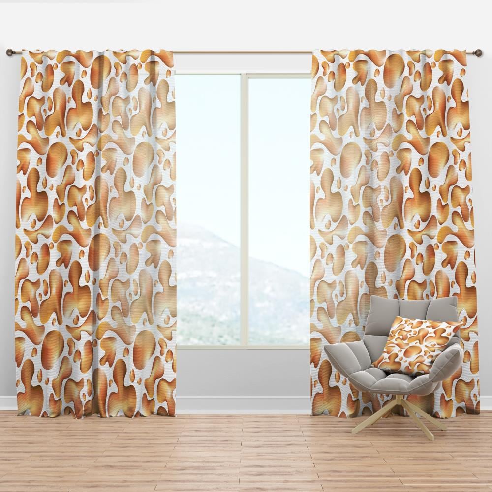 Designart CTN24231-52-95 95-Inches Brown Abstract Room darkening Thermal lined Rod pocket Single curtain panel