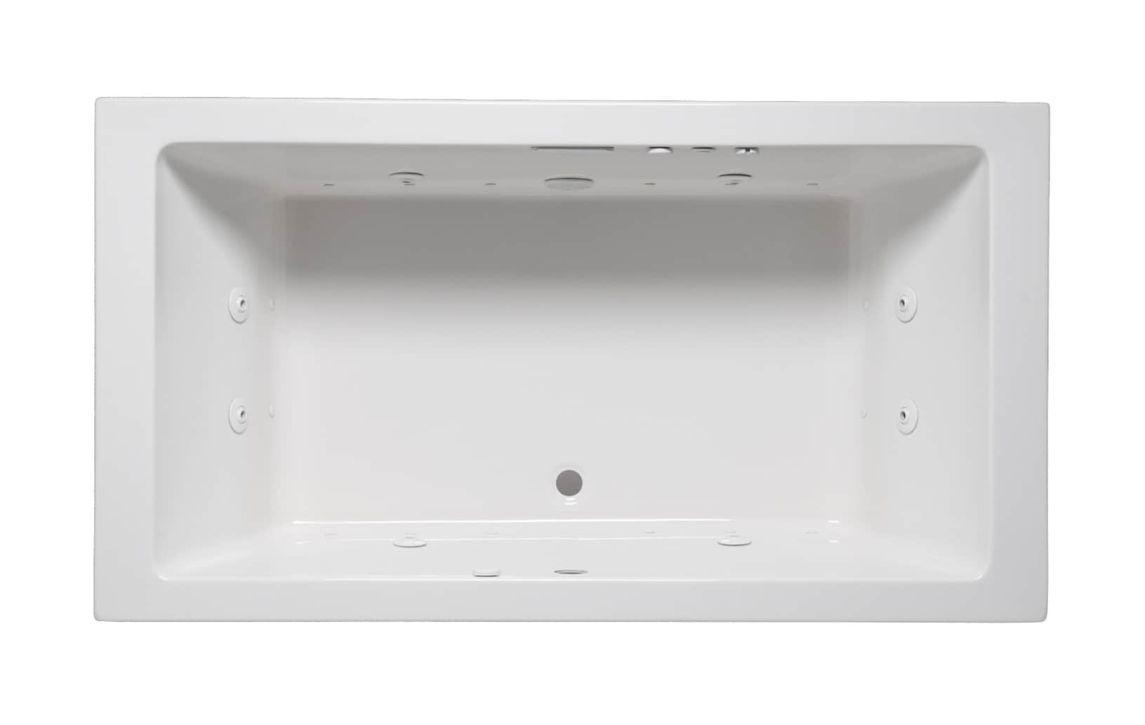 Laurel Mountain 3672FWA064 Farrell ll 36-in x 72-in White Acrylic Drop-In Whirlpool and Air Bath Combination Tub (Front Center Drain)