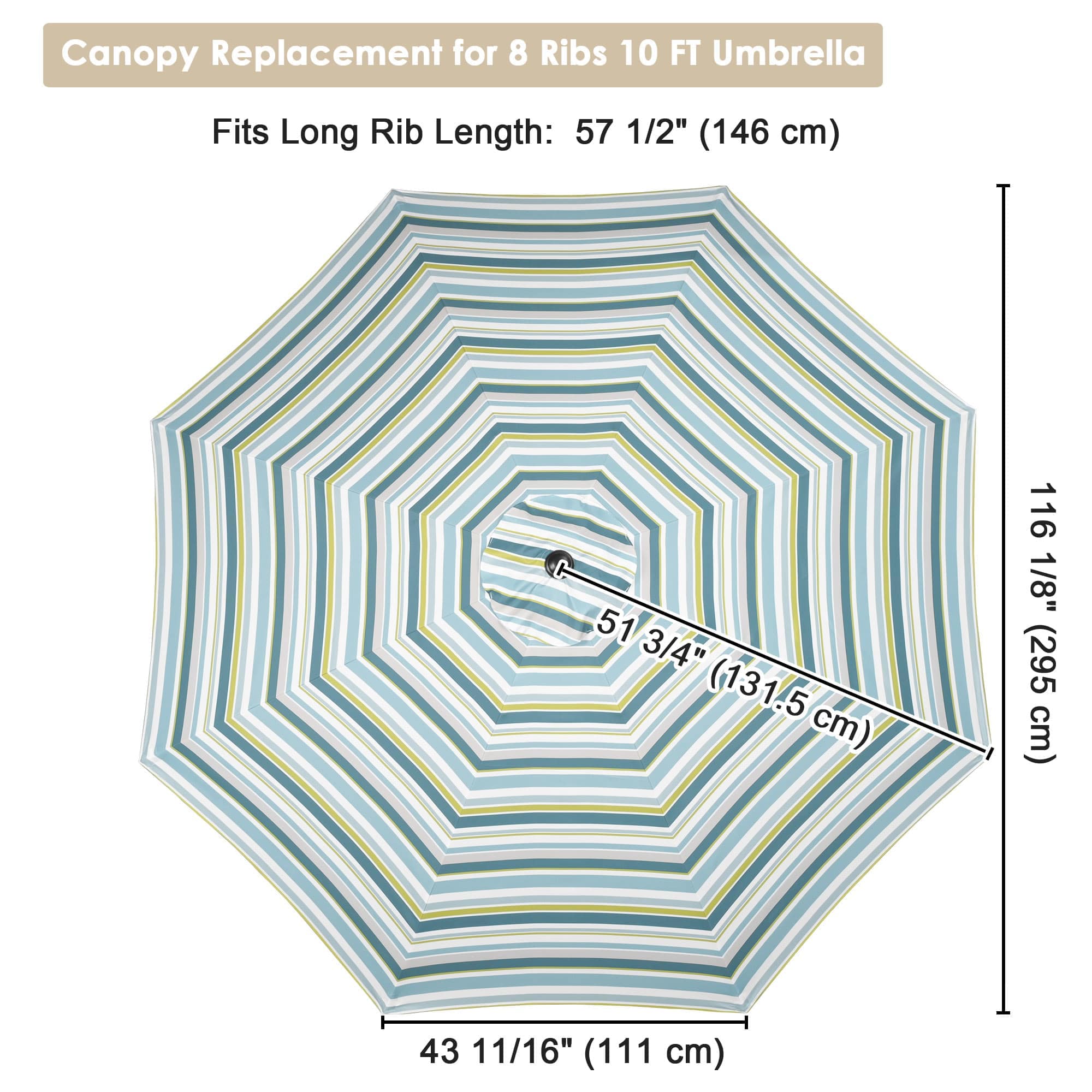 Yescom 07UMC001-10FT-STP-LO Umbrellas-3 - View #2