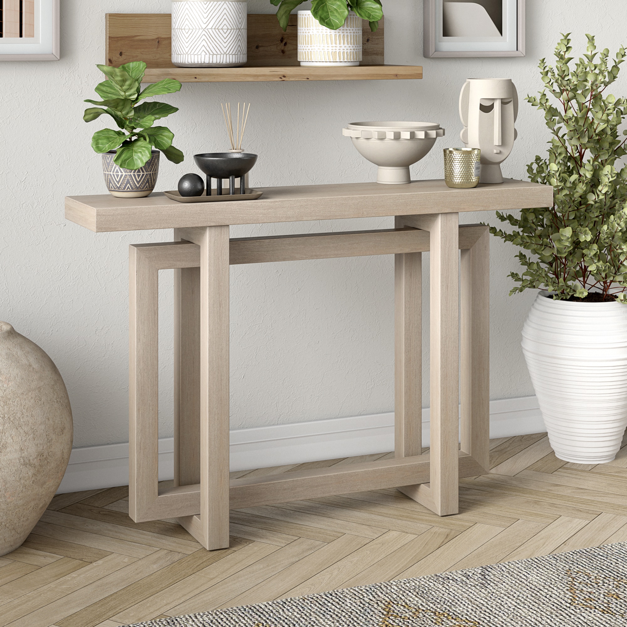 Hailey Home AT2259 Breslow Modern Alder White Console table
