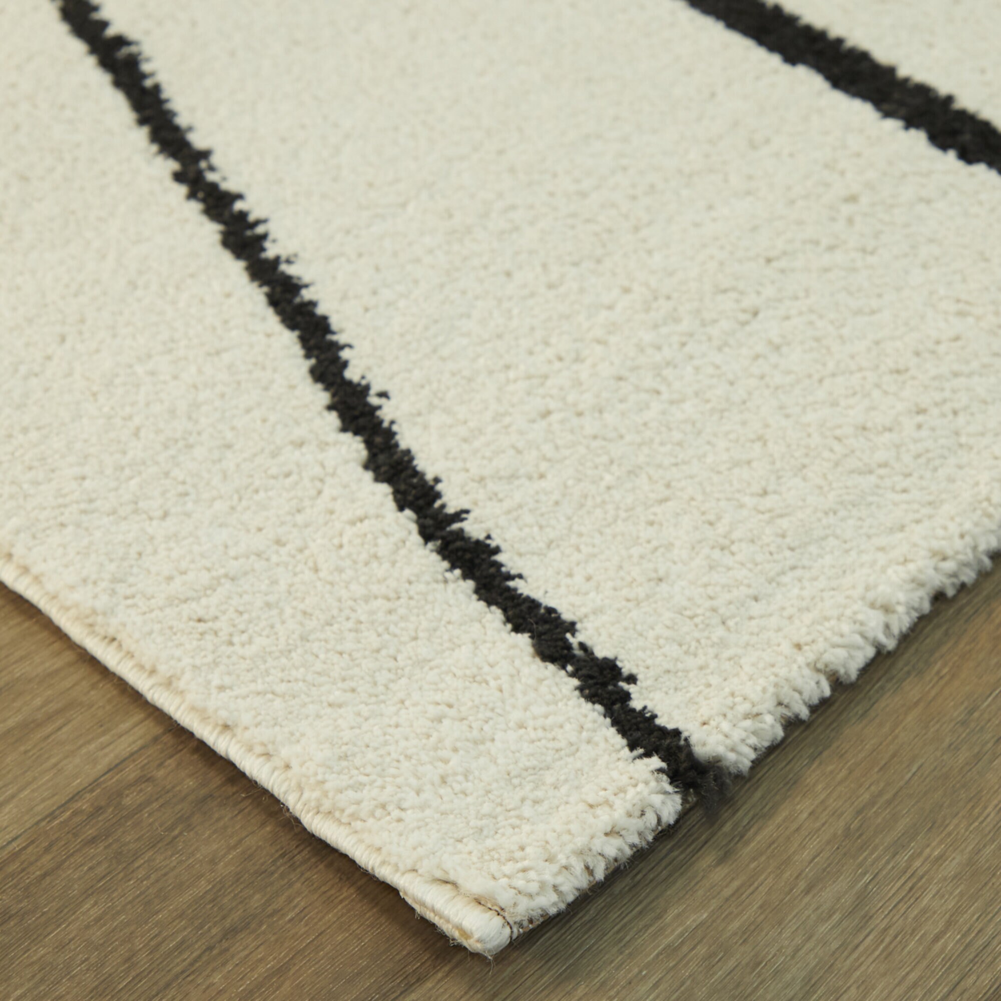 Descartes Charcoal and Ivory Square Synthetic Area Rug