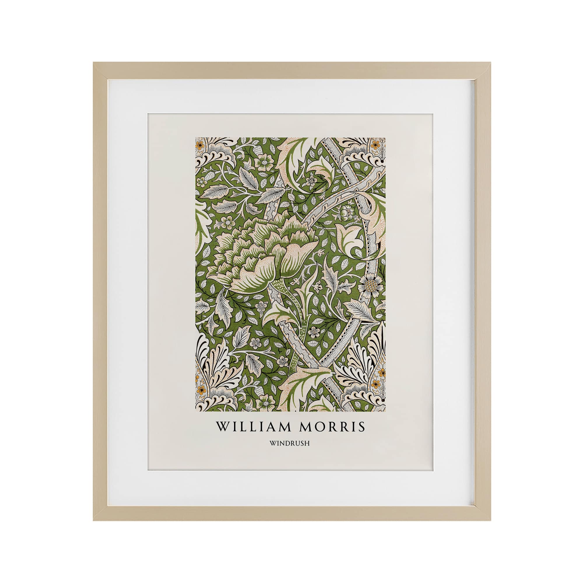 Stupell Industries BZ-305-MFT-13X16 William Morris Windrush  Pattern Brown Framed Print Under Glass 13 x 16