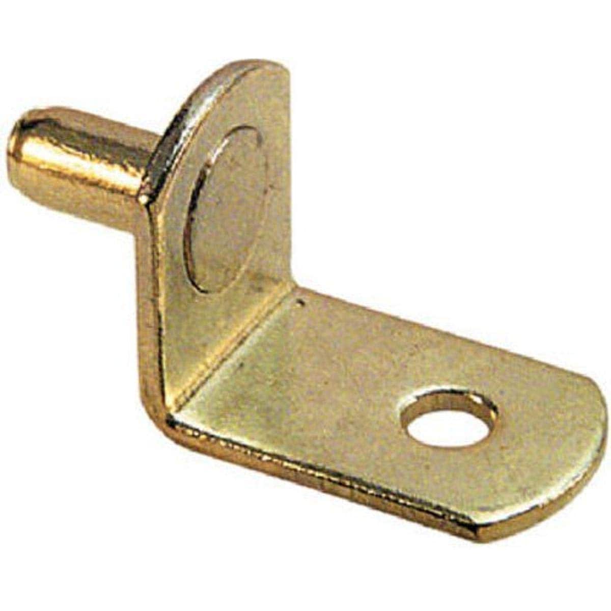 Prime-Line Slide-Co 241942 Shelf Support Pegs Steel Brass Plated 5mm Diameter (8 Pack)