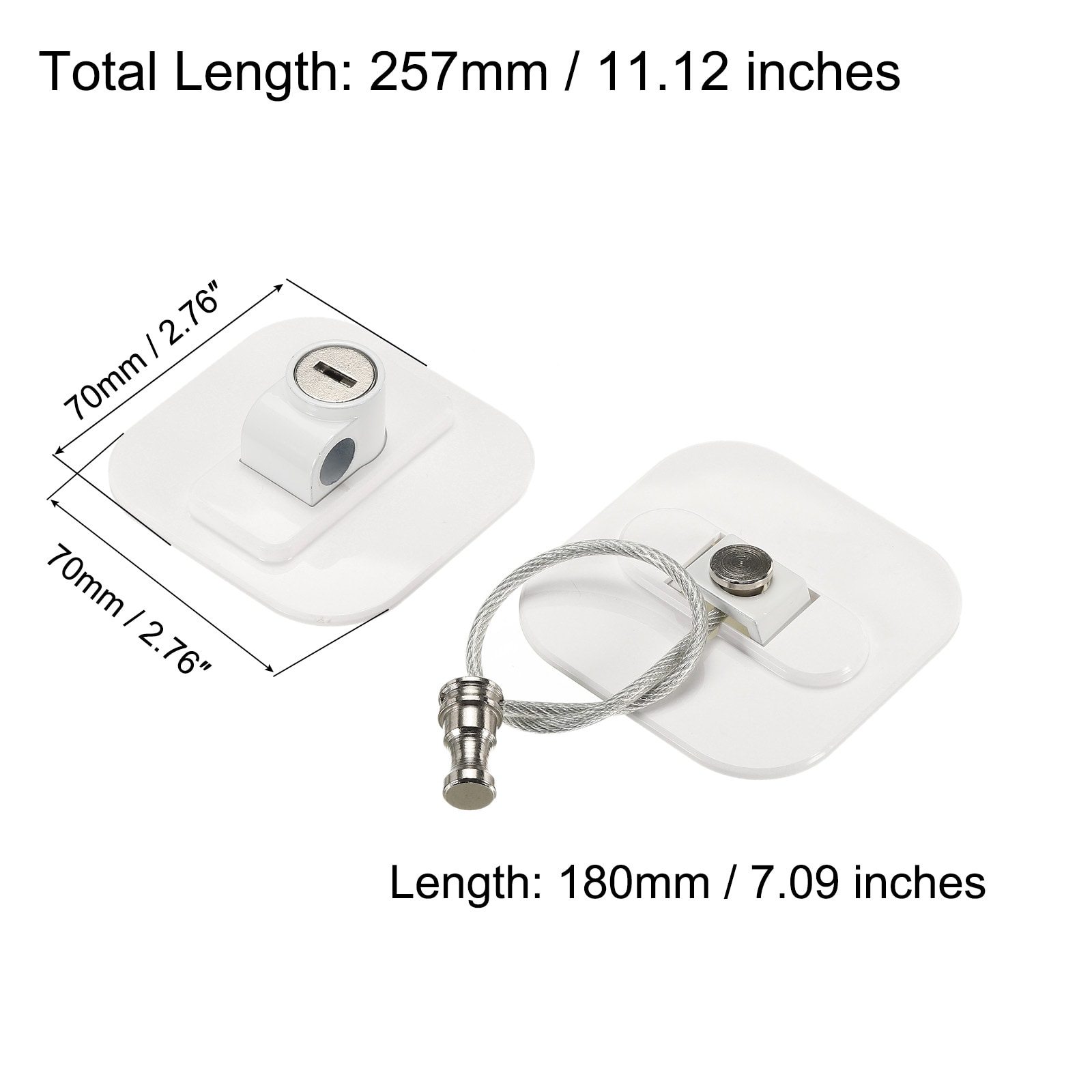 Unique Bargains Gate Latches Adhesive Refrigerator Lock Keyed 180mm ...