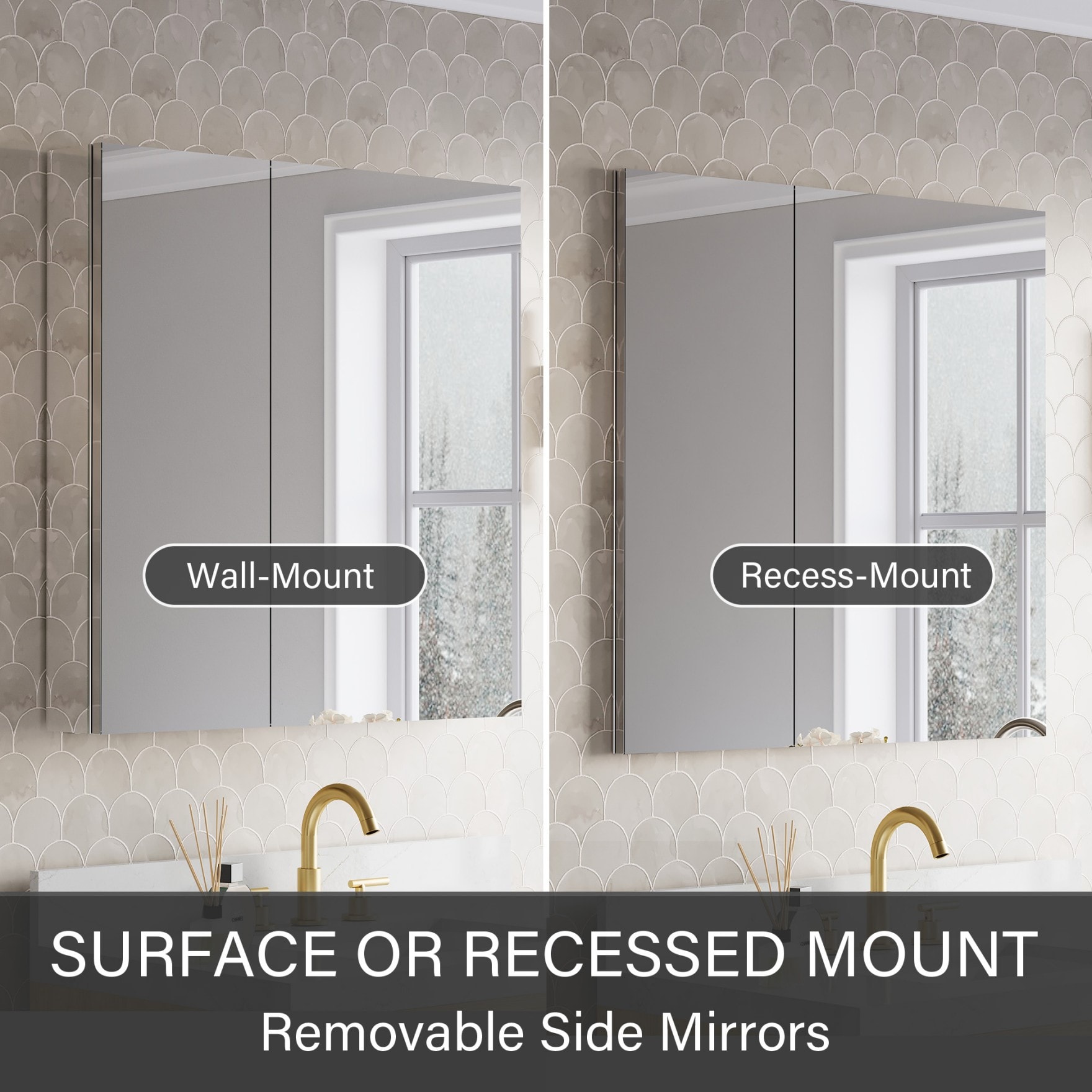 WELLFOR JRA12R20L32 Bathroom-Medicine-Cabinets - View #3