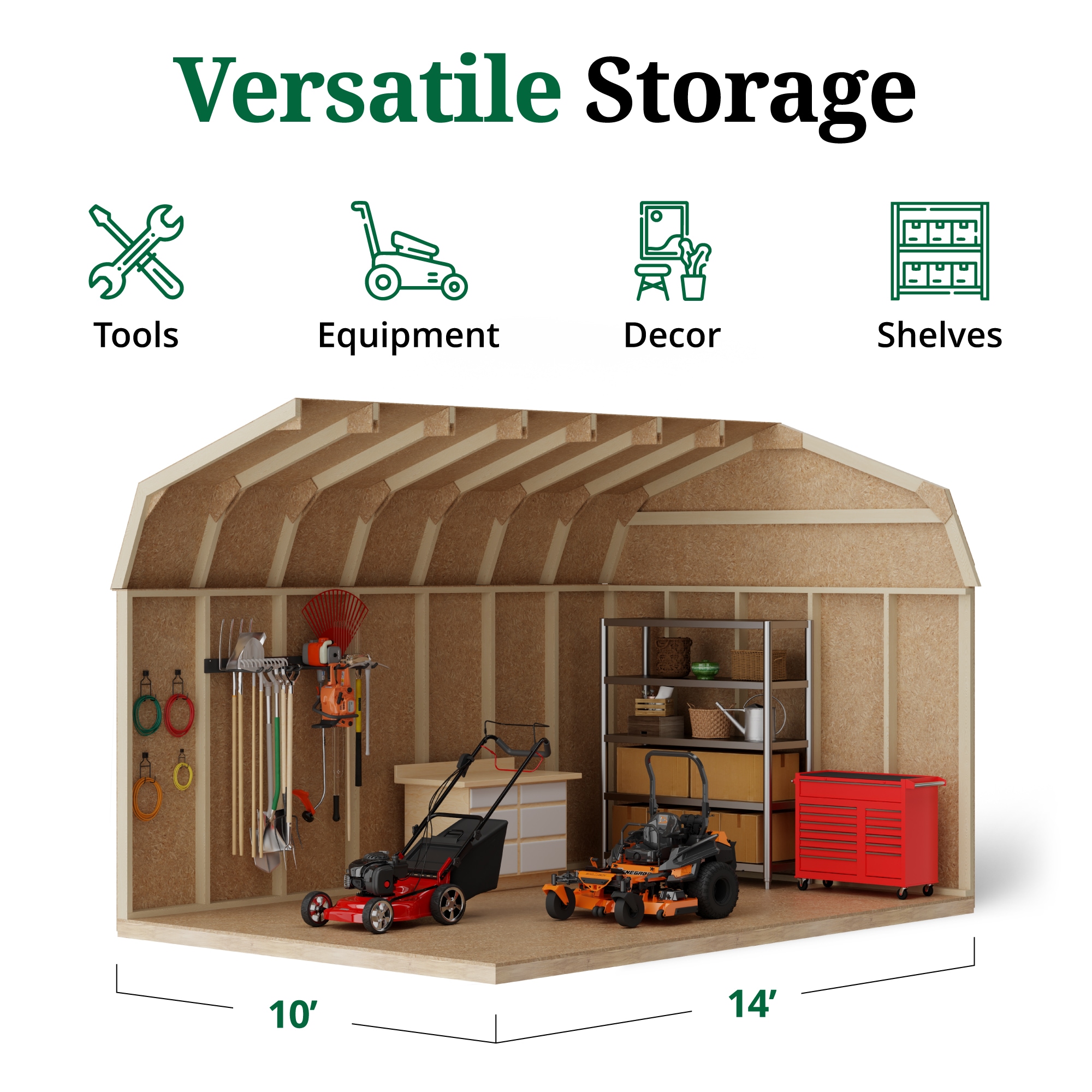 Little Cottage Co 10X14 VGB-6-PC Wood-Storage-Buildings - View #5
