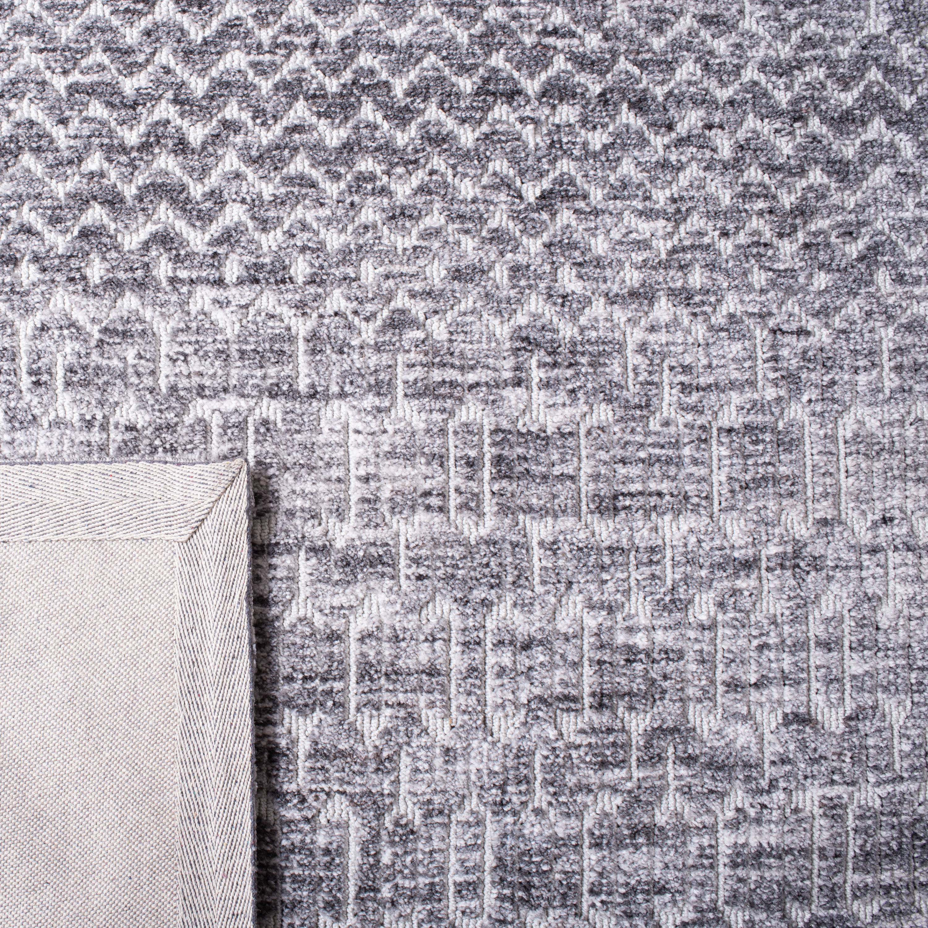 Gray Hand-Tufted Wool Rectangular Area Rug 4' x 6'