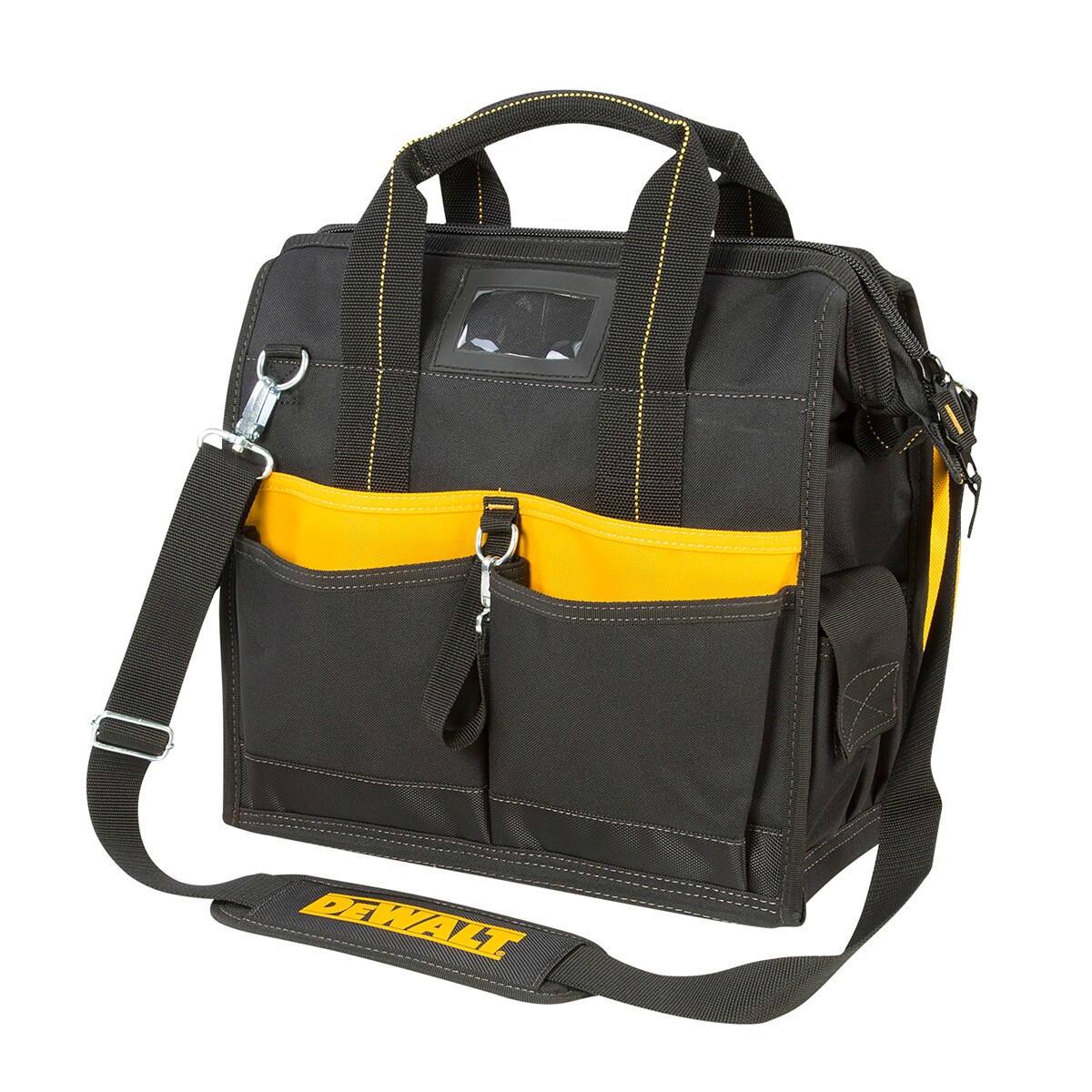 DEWALT Black/Yellow Polyester 7-in Zippered Tool Bag at Lowes.com