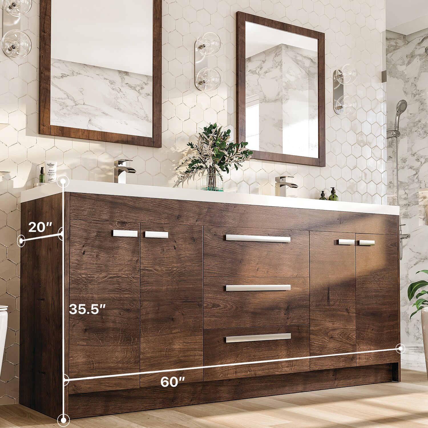Eviva EVVN1500-8-60RSWD Bath-Vanity-Combo - View #2