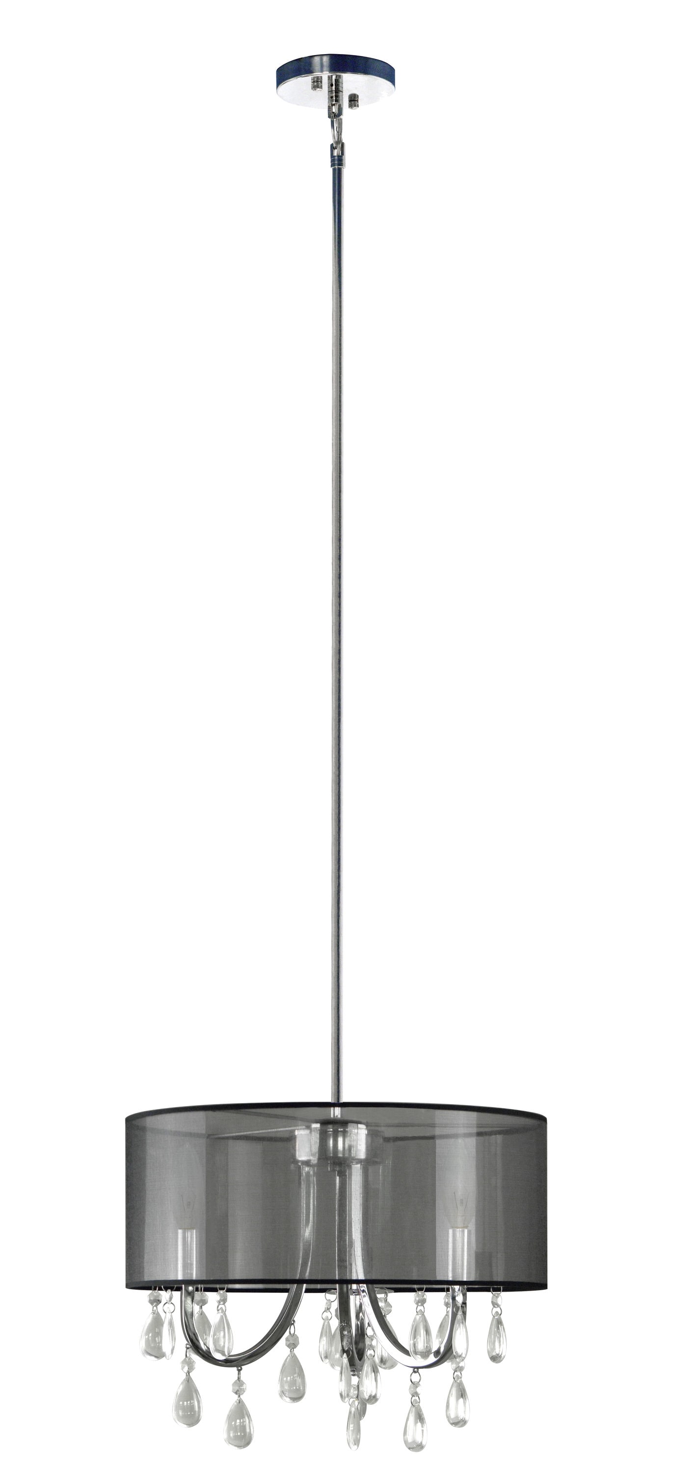 Whitfield Lighting SH2916-SHBCH Devon 3-Light Chrome Transitional Drum Hanging Pendant Light