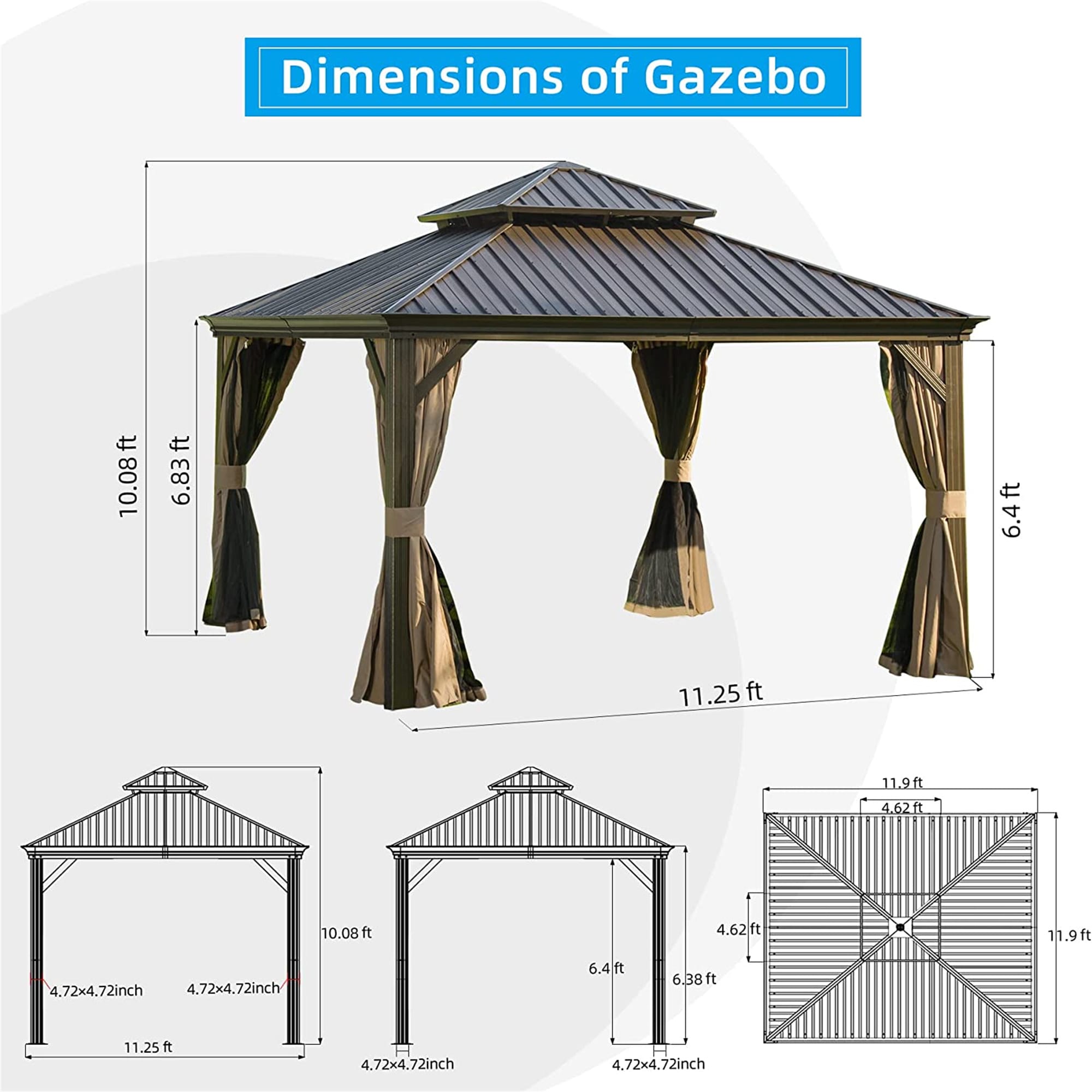 Clihome CL-DOLS08 Wood-Resin-Gazebos - View #3