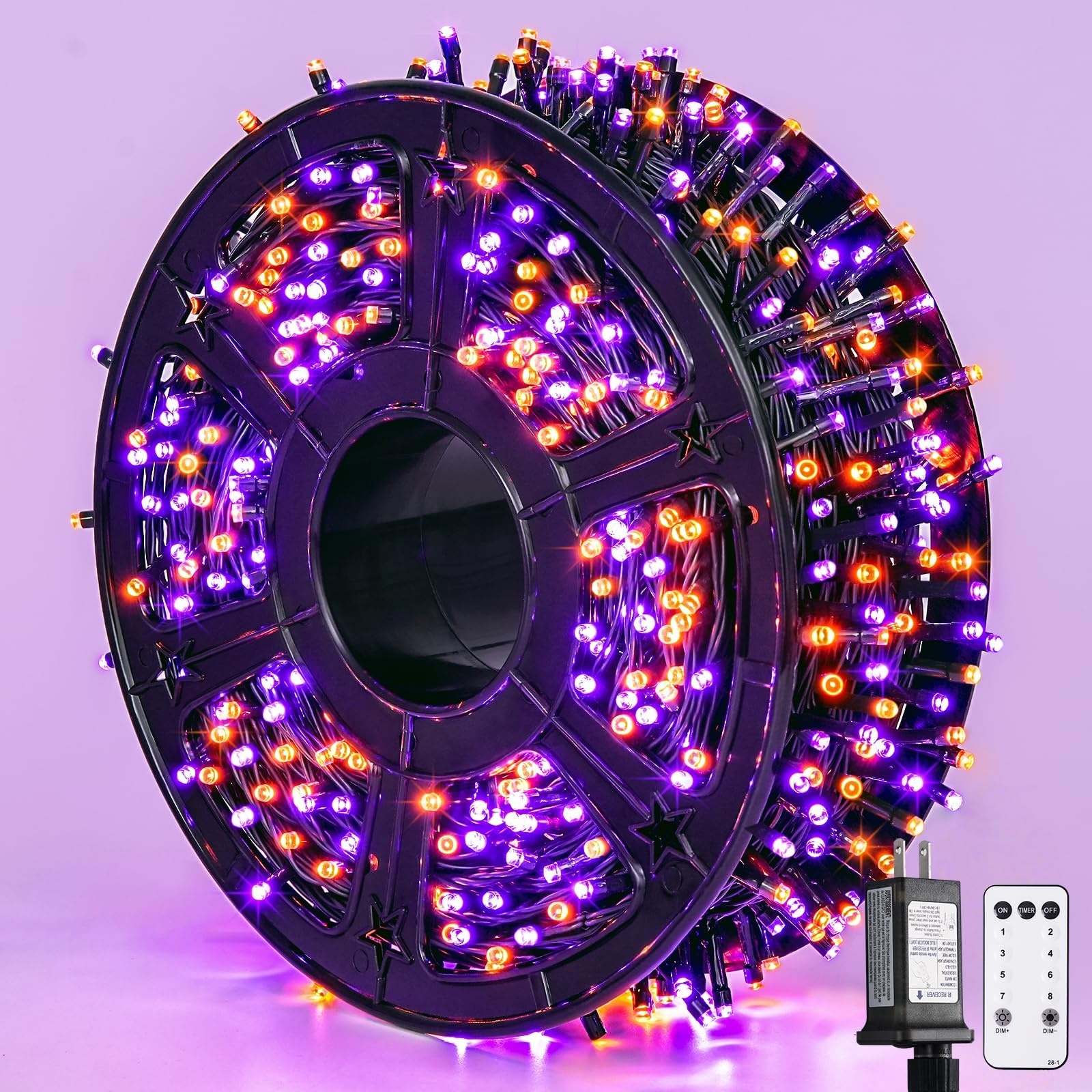 Lukvuzo  800 LED Orange and Purple Halloween Lights 272ft Outdoor Waterproof String Lights with 8 Modes Plug in for Tree Party Yard Home Decor