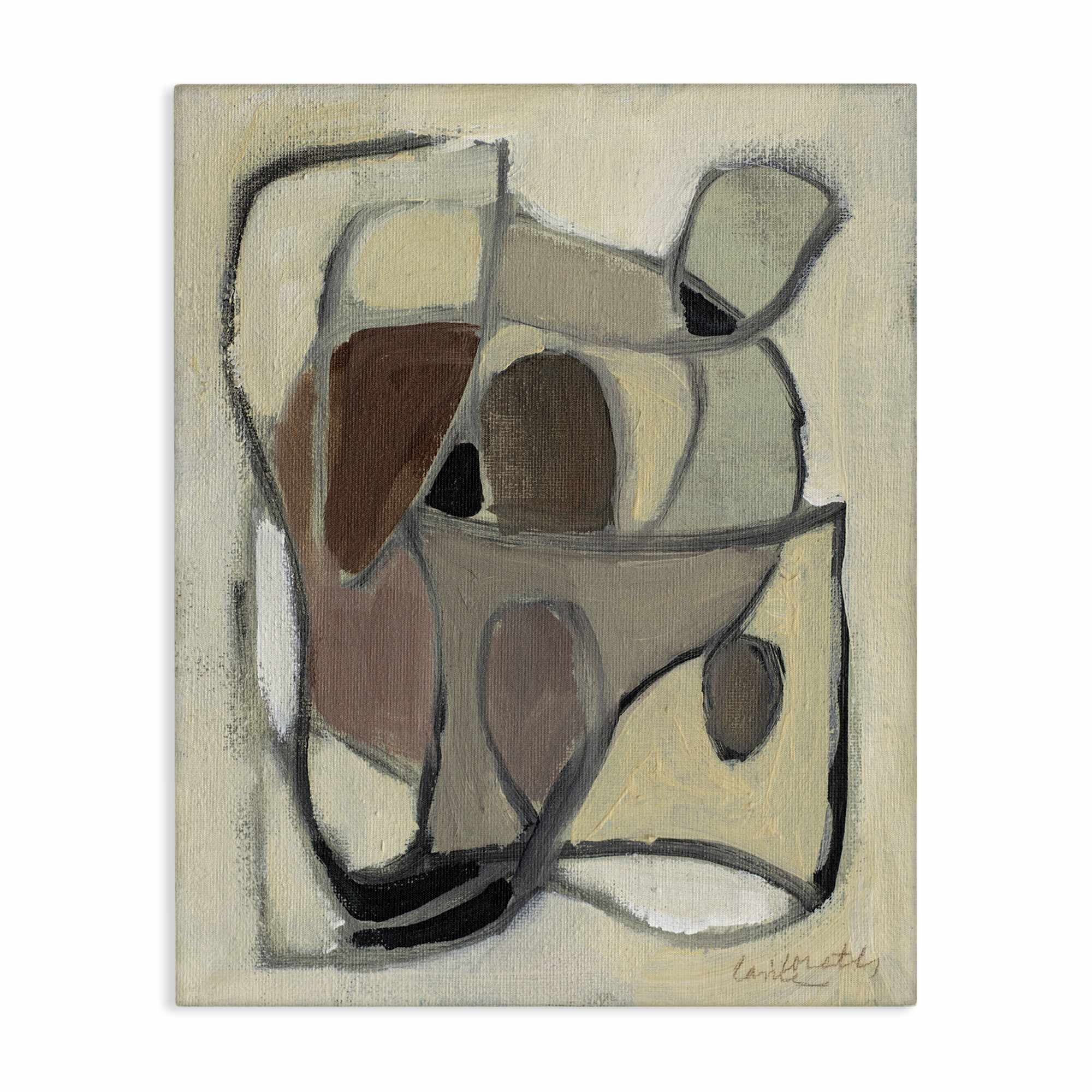 Stupell Industries BT-278-CN-36X48 Rustic Curved Shapes Abstract Canvas Wall Art By Lanie Loreth  36 x 48