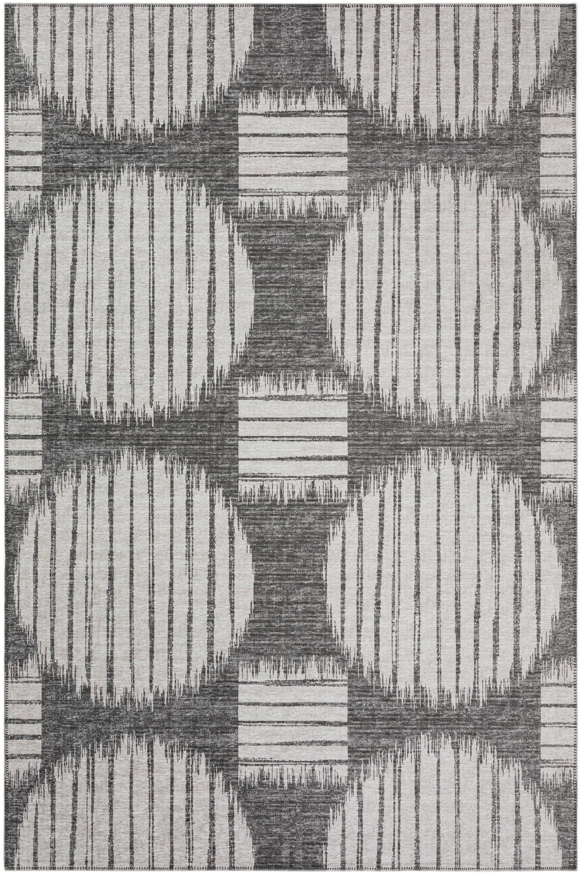 Addison Rugs AYU43GR5X8 Yuma 5 x 8 (ft) Chenille Gray Rectangular Indoor/Outdoor Geometric Mid-Century Modern Machine washable Area rug