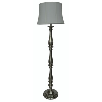 allen + roth Woodbine 60.5-in Brushed Nickel Shaded Floor Lamp in the Floor  Lamps department at Lowes.com