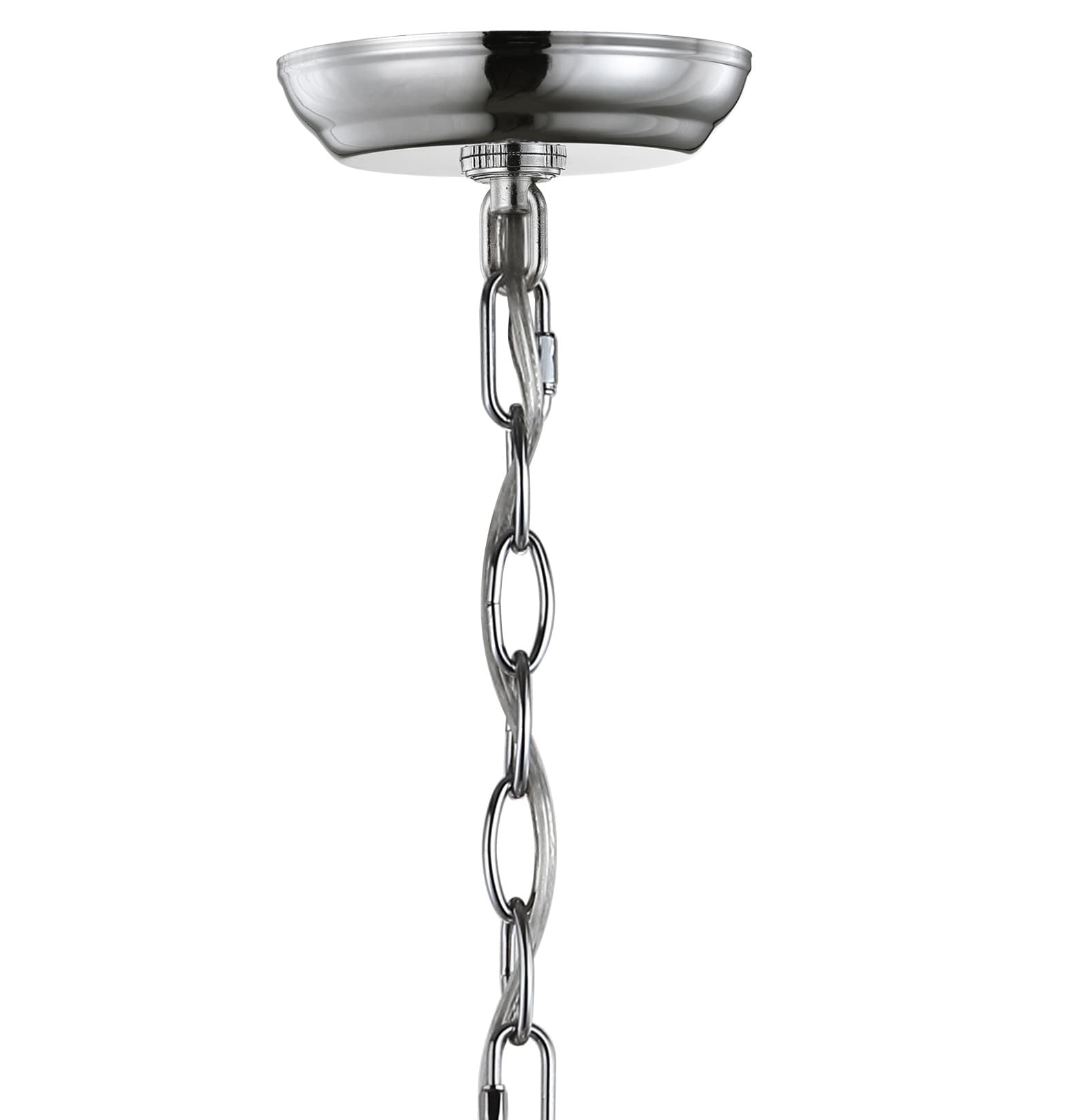 Gloria Polished Chrome 19" LED Lantern Pendant - Adjustable Height