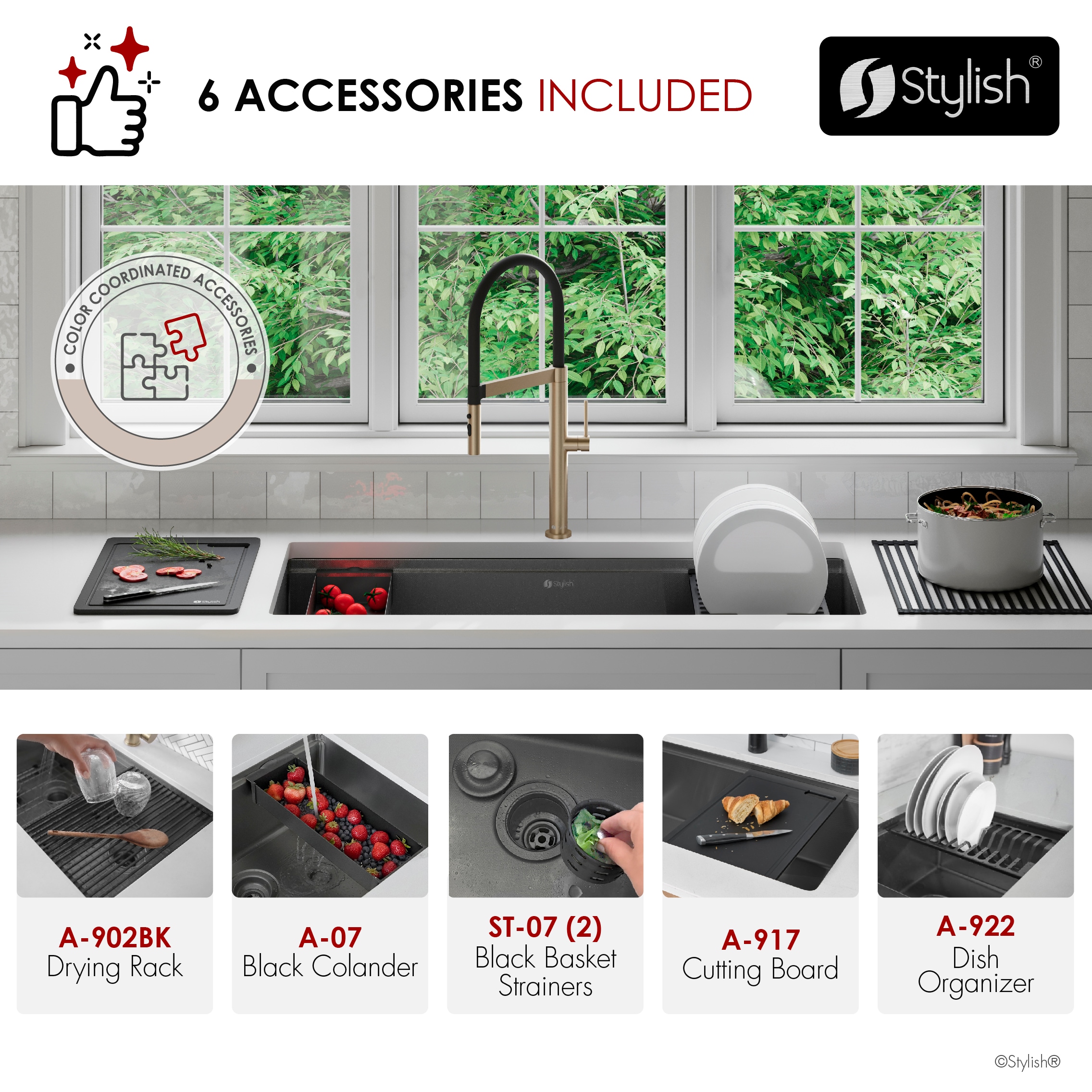 Stylish S-742WNK Kitchen-Sinks - View #6