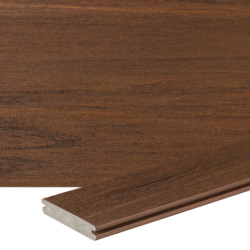 TimberTech AGB15512MH Vintage 1-in x 6-in x 12-ft Mahogany Grooved PVC Deck board