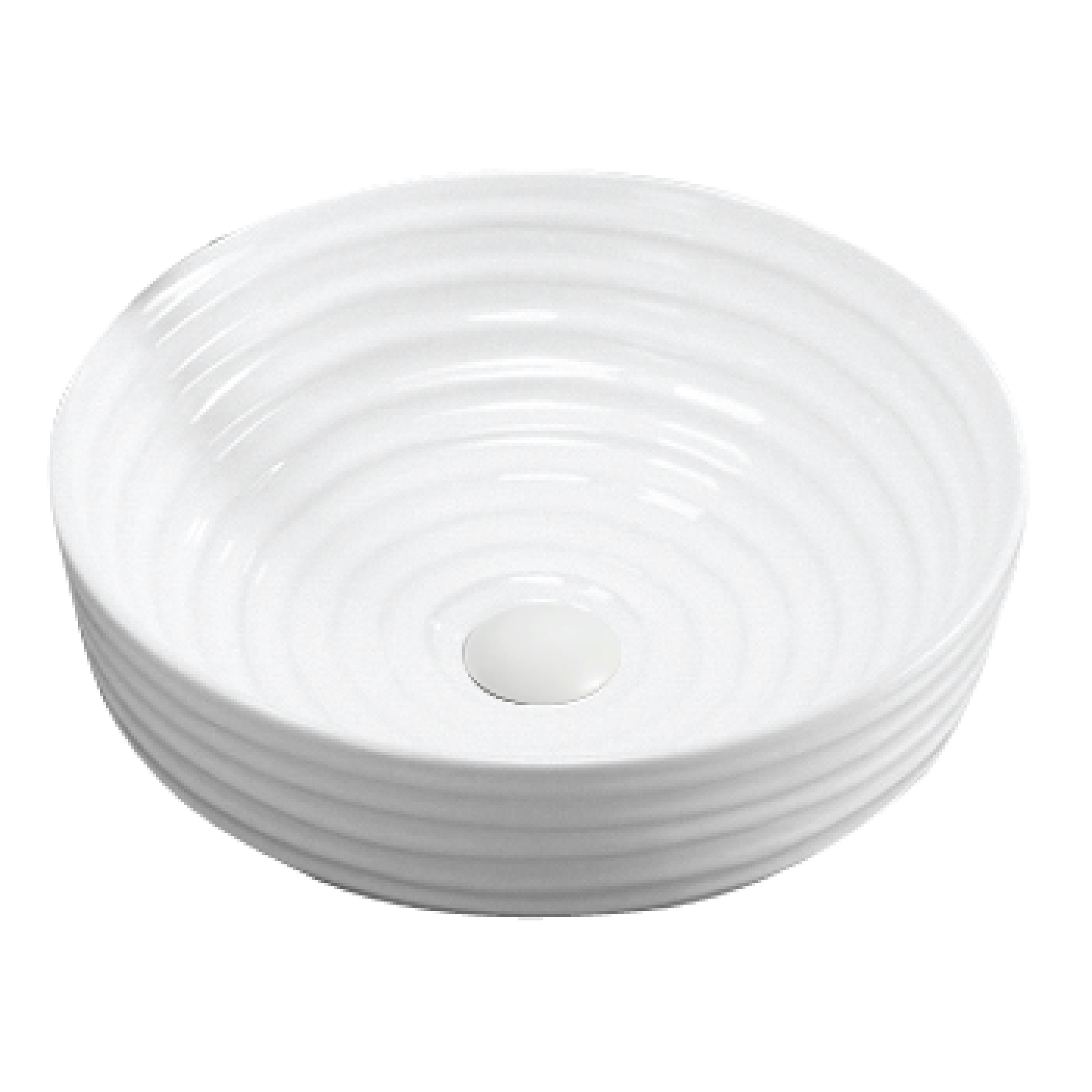 Valera 16" White Circular Vitreous China Vessel Bathroom Sink
