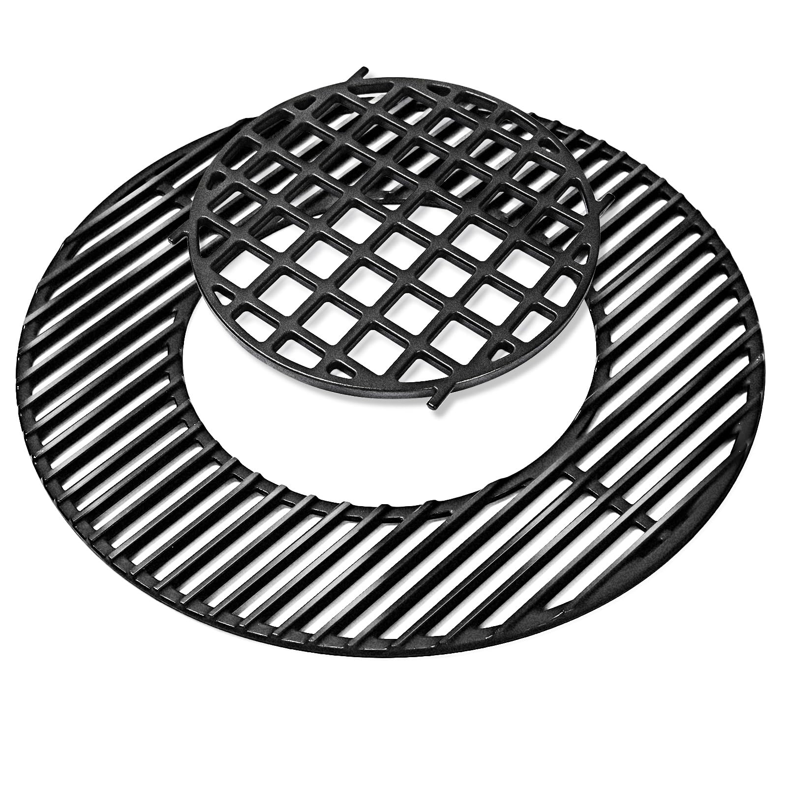 Aoibox  Heavy duty cast iron cooking grate for 22 1 2 in charcoal kettle grills with 21 1 2 in diameter outer grid