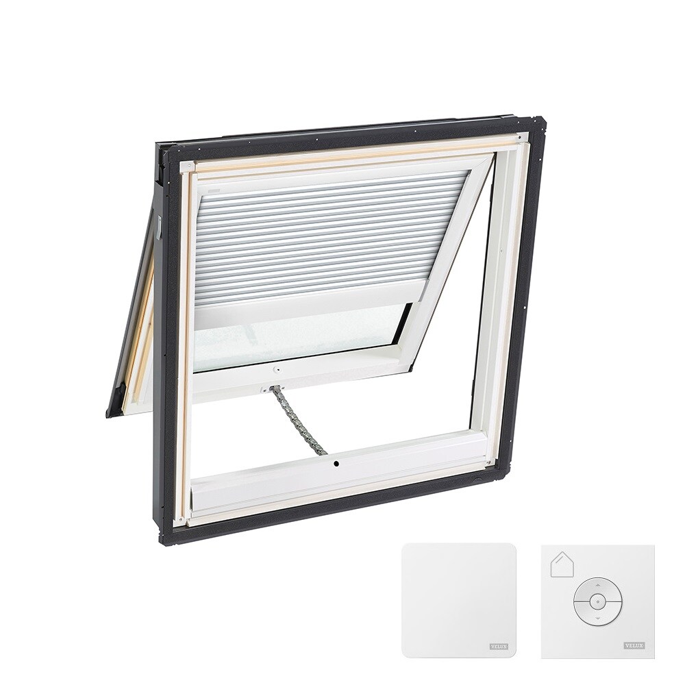 VELUX VS M02 2004CS00X 30-1/16-in x 30-in Venting Deck mount Aluminum Skylight with Laminated Low-E argon Glass Room Darkening Shade