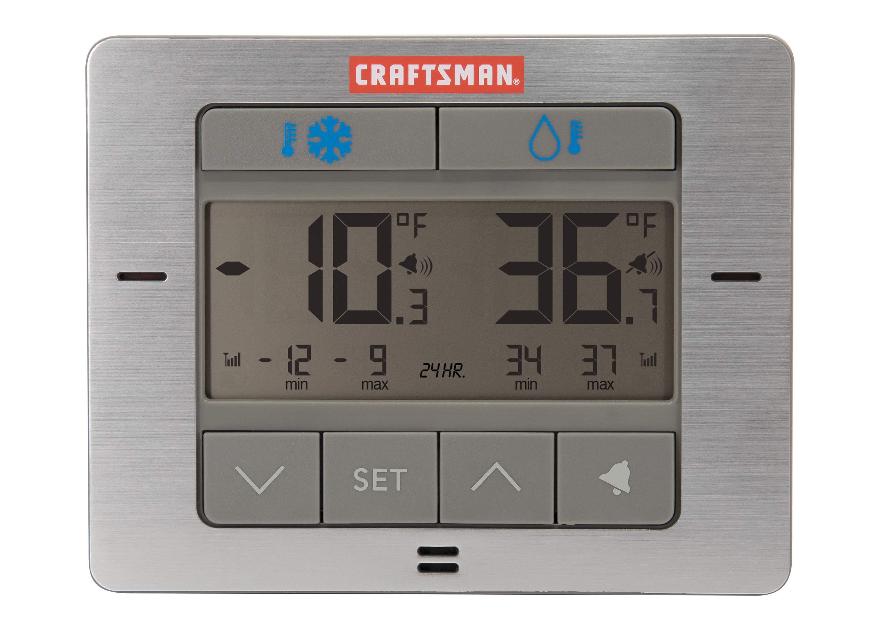  CRAFTSMAN Wireless Digital Refrigerator and Freezer Thermometer  with Stainless Steel Temperature Gauge (CMXWDCR00514) : Home & Kitchen