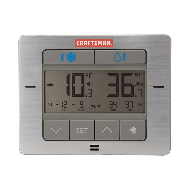 CRAFTSMAN Craftsman Wireless Digital Refrigerator and Freezer Thermometer  with Stainless Steel Temperature-Gauge (Cmxwdcr00514) in the Refrigerator  Parts department at
