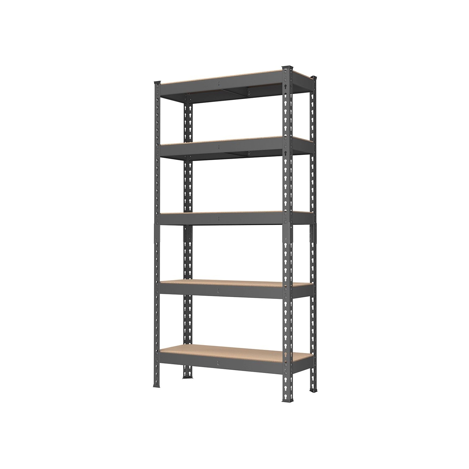 Slickblue Freestanding Black/Gray 5-Tier Shelving Unit with Adjustable Shelves for Garage Basement Workshop or Storage Room