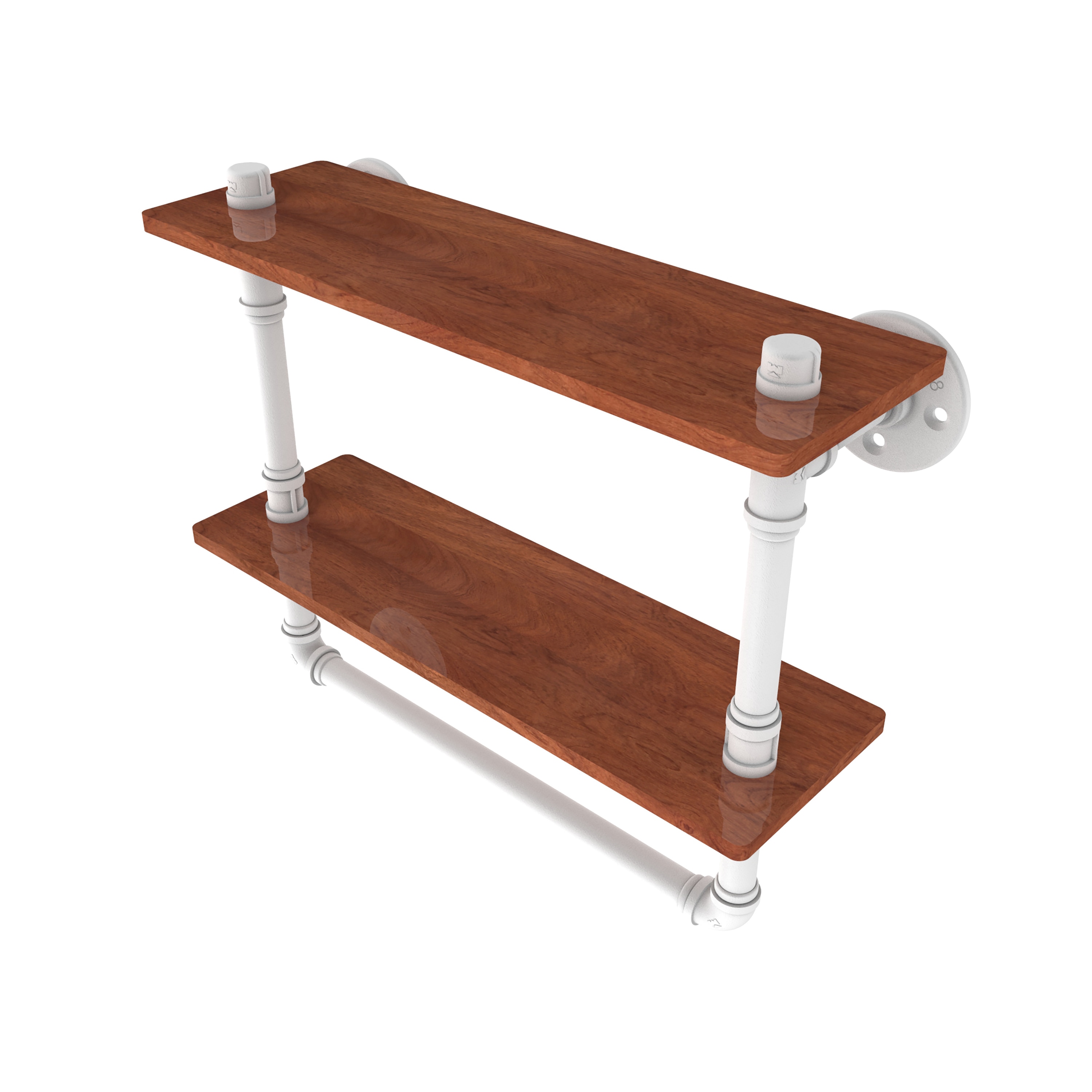 Allied Brass P-480-16-DWSTB-WHM Pipeline Matte White 2 -Tier Metal Wall mount Bathroom Shelf ( 16-in x 13.2-in x 5-in )