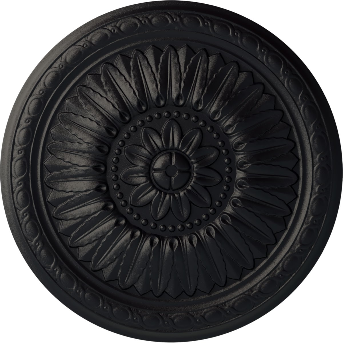 Ekena Millwork CM24TESGS Temple 24-in W x 24-in L Painted Steel Gray Polyurethane Whole Ceiling Medallion
