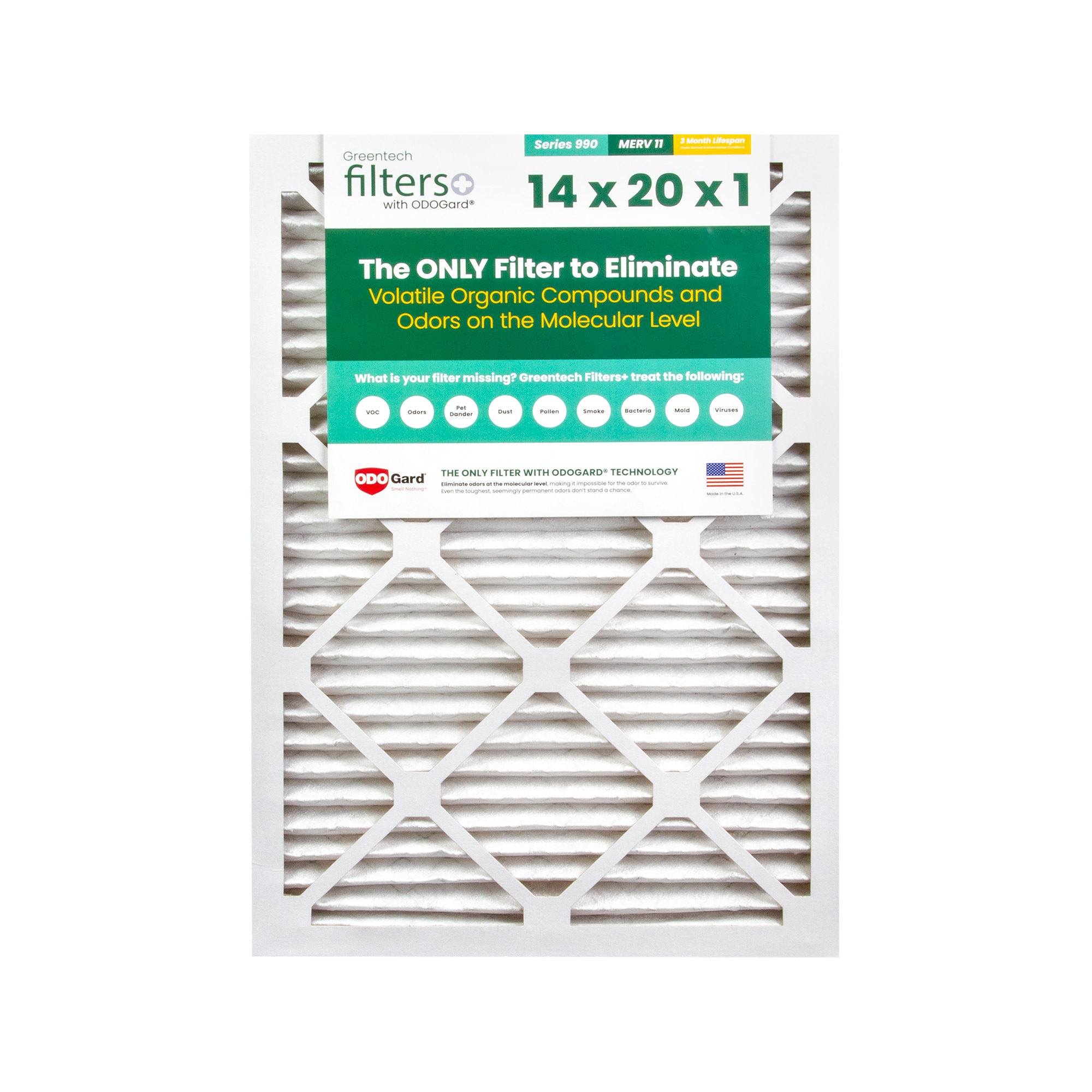 GreenTech Environmental Greentech Filter 990 14x20x1 24CASE – Non-HEPA Air Purifier Filter for Commercial Use – Removes Dust, Odors, Particulates, Pet Dander, Mold, Pollen 1X6381 Sansujyuku sansujyuku.com