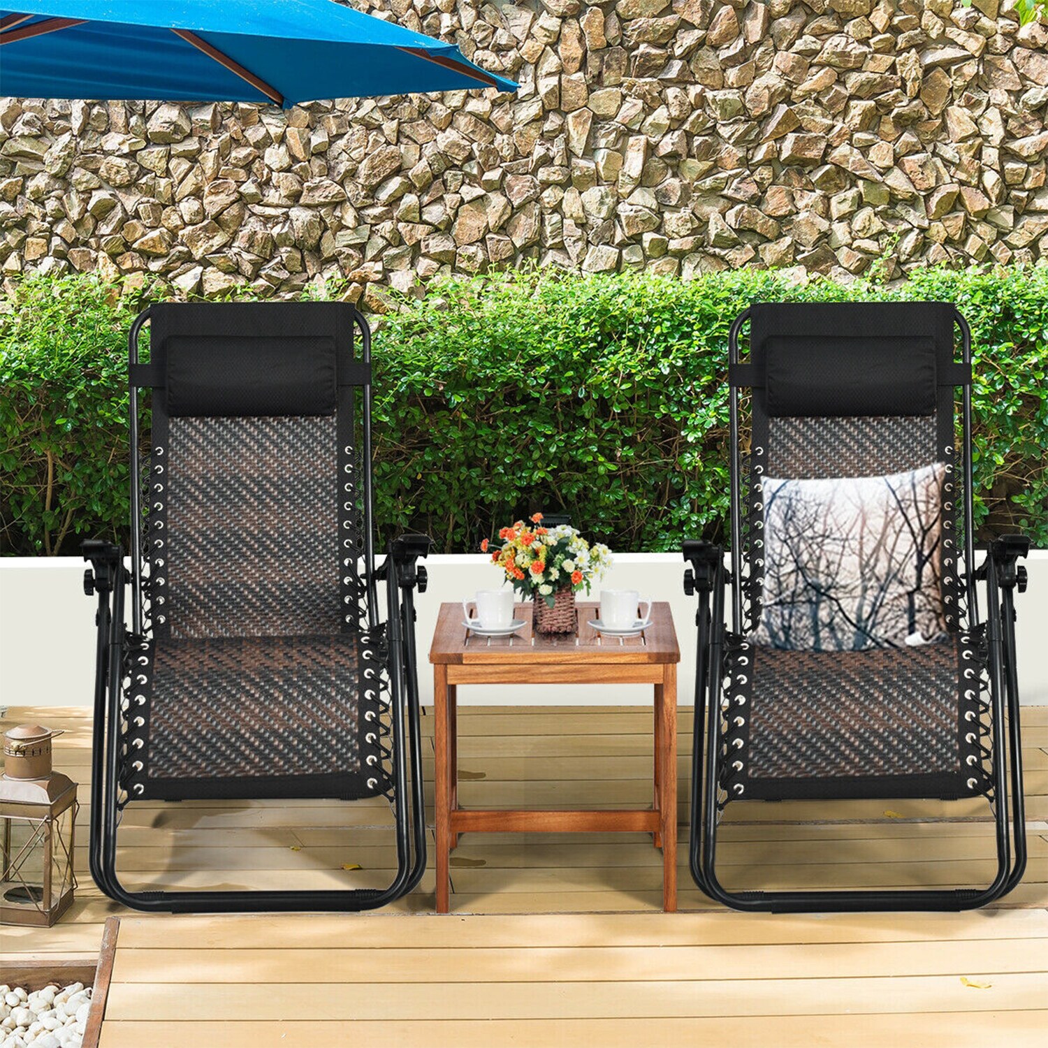 WELLFOR DCZ10061BK Patio-Chairs - View #2