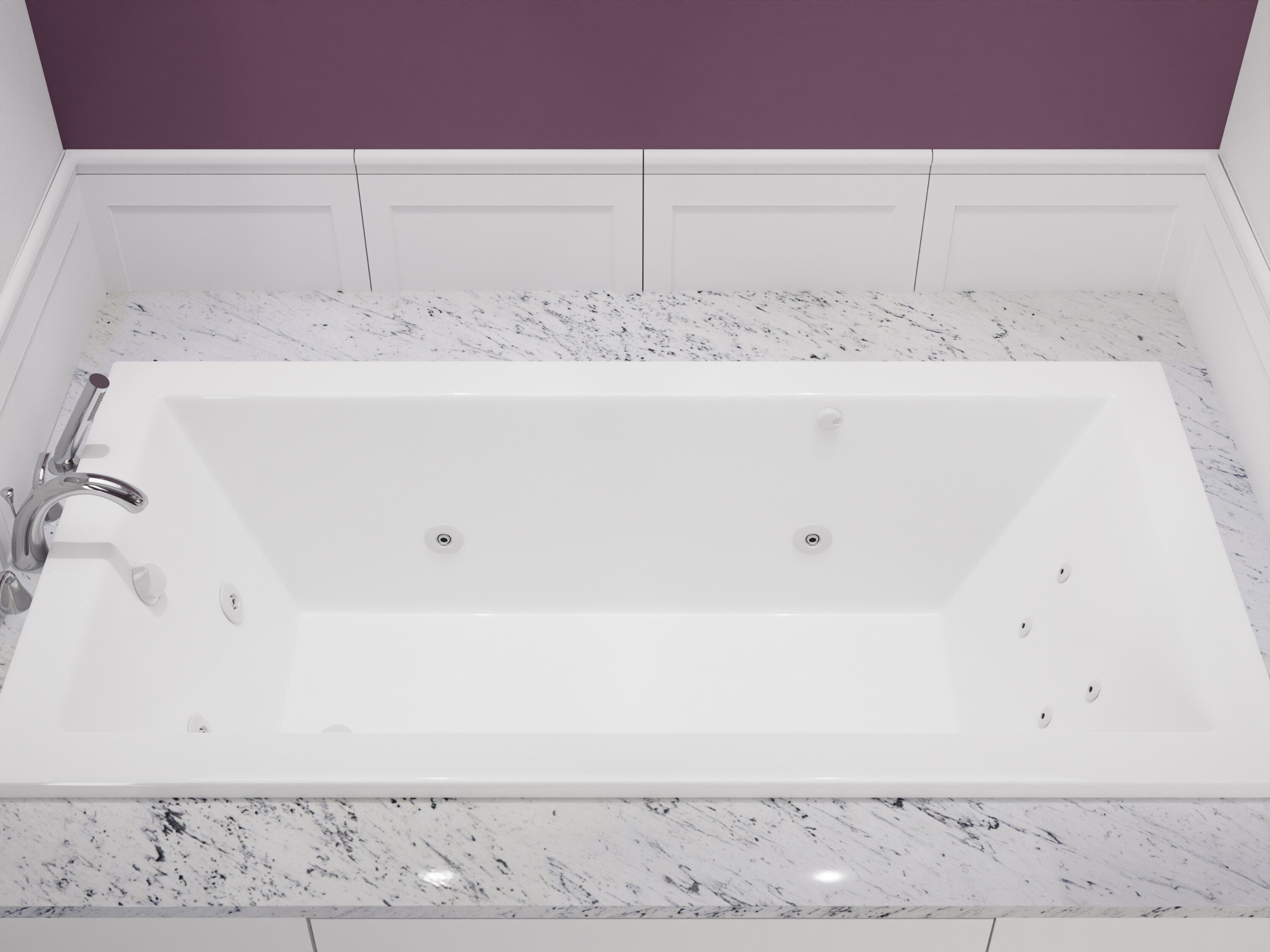 Endurance LS3672VNWR Peregrine 36-in x 72-in White Acrylic Rectangular Drop-in Whirlpool tub ( Right Drain )