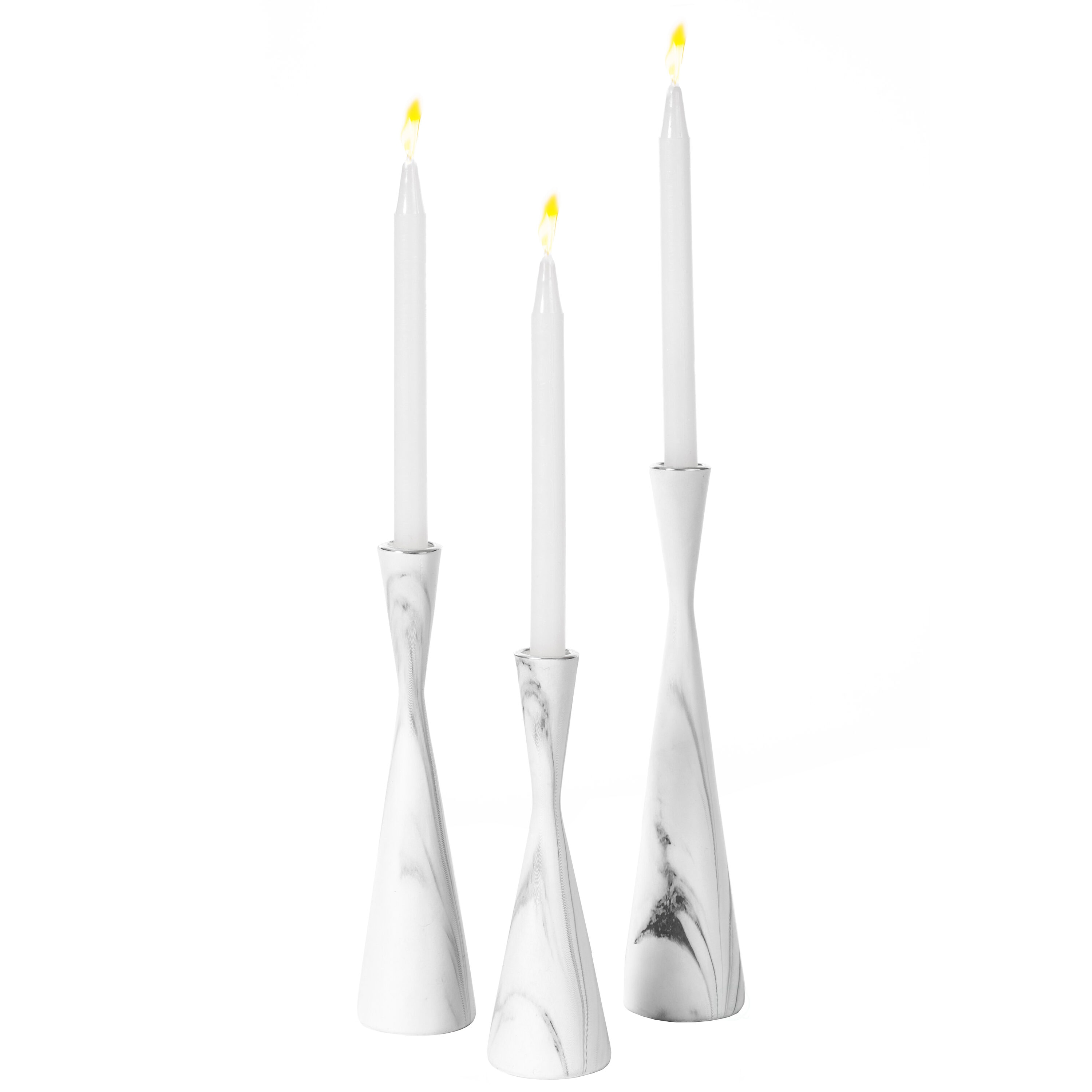 FABULAXE QI004063.WT.6 1 Candle Resin Taper Candle Holder