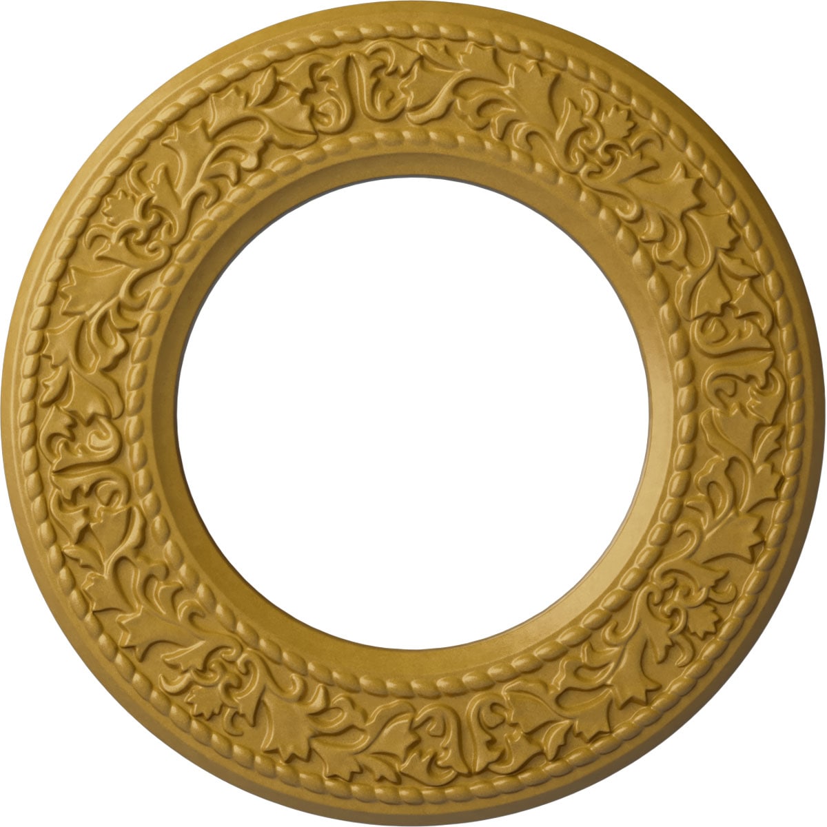 Ekena Millwork CM13BLIGS Blackthorn 13.375-in W x 13.375-in L Painted Iridescent Gold Polyurethane Whole Ceiling Medallion