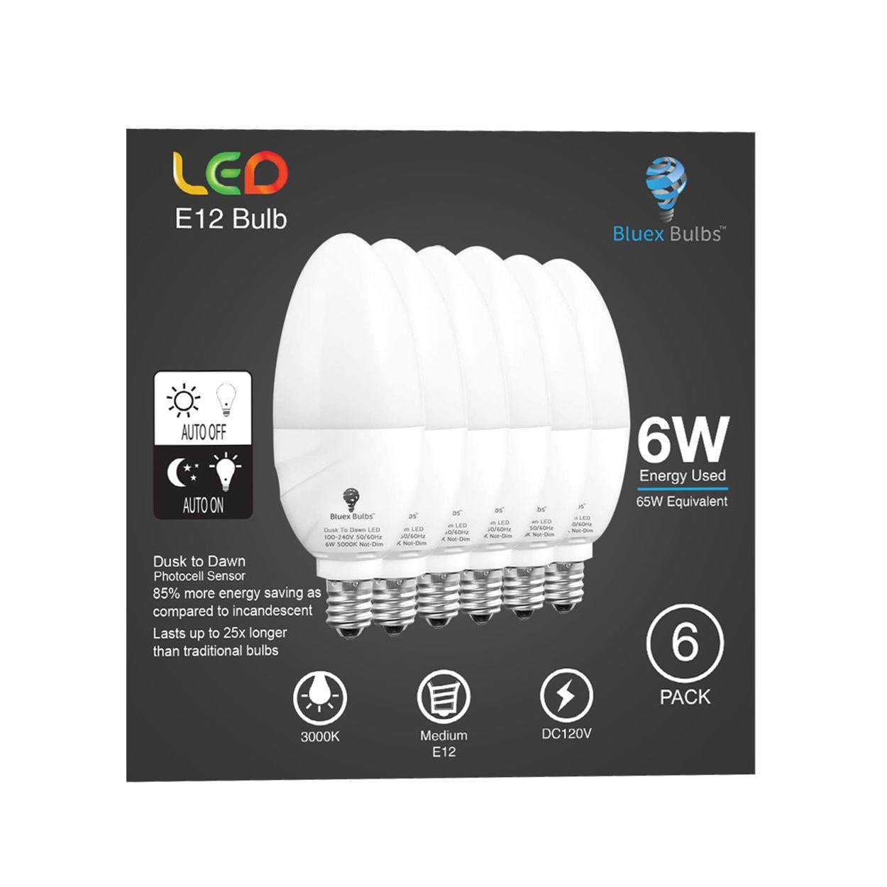 Bluex Bulbs DUSK-E12-6W-5000K Led-Lights - View #4