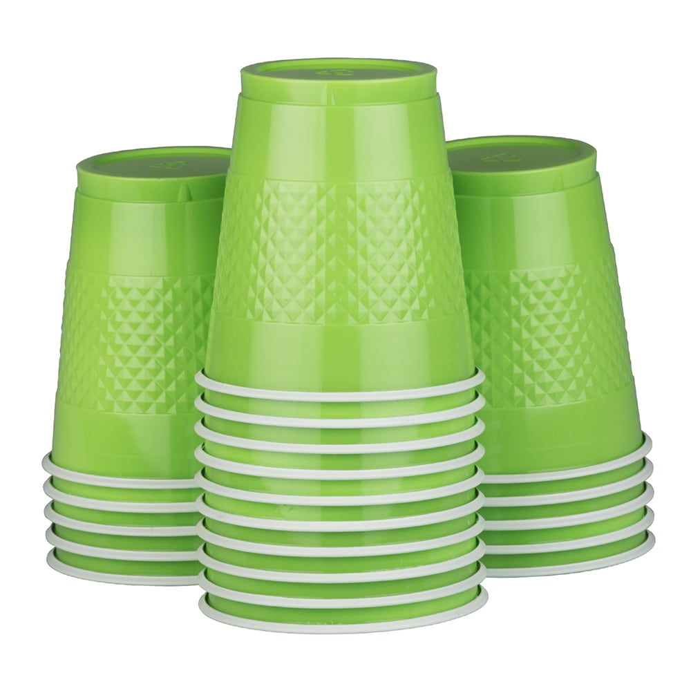 Jam Paper Plastic Cups - 12 oz - Green - 20/Pack