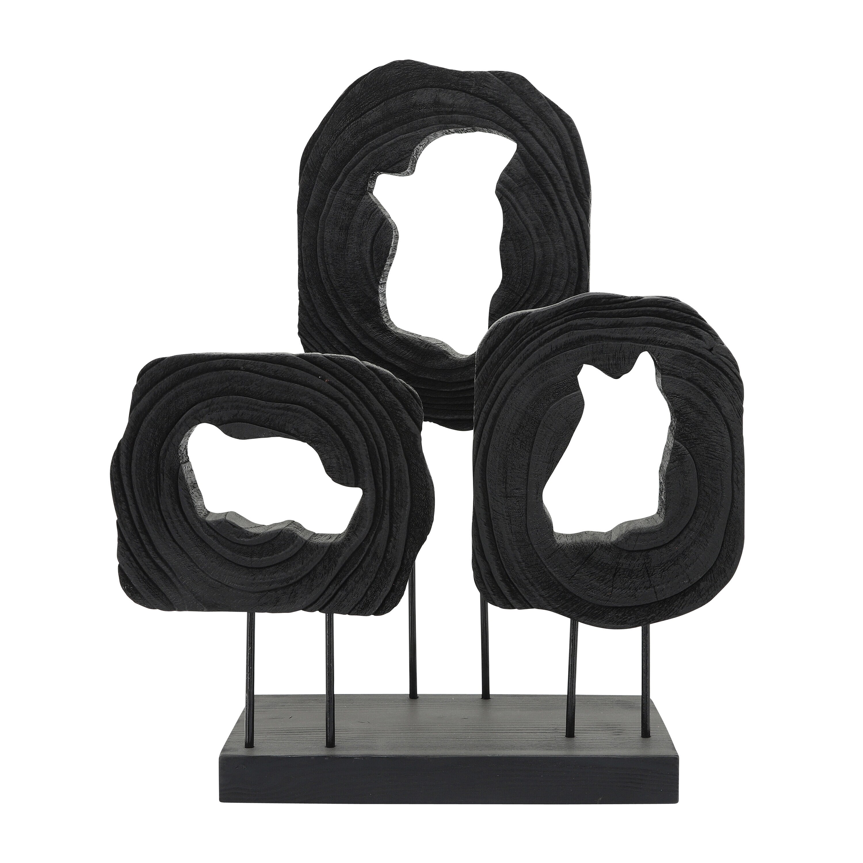 Sagebrook Home 14343-02 Black Wood Modern Sculpture