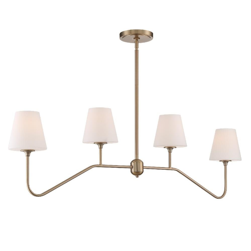 Crystorama KEE-A3004-VG Keenan 4 -Light Polished Gold Modern/contemporary For Use in Bedrooms, Dining Rooms, Foyers, Kitchens, Living Rooms Chandelier