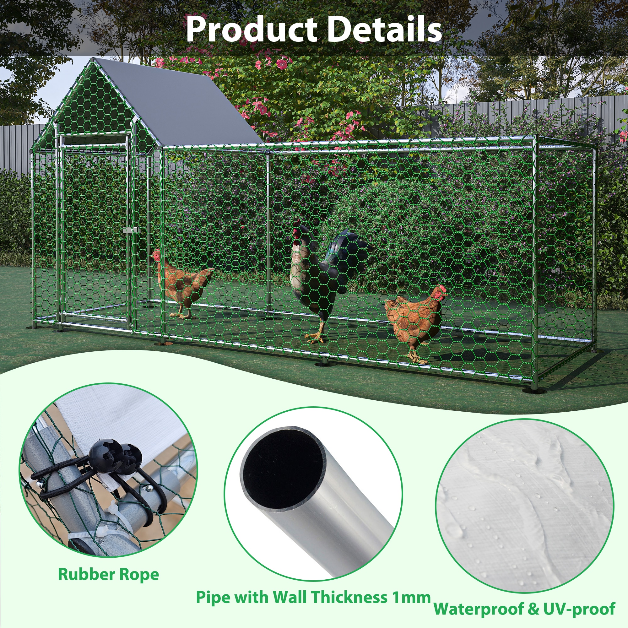 Kahomvis CX-QPW1-1984 Chicken-Coops-Rabbit-Hutches - View #7