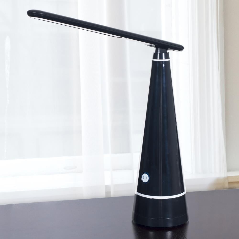 OttLite Shine LED Desk Lamp 8.1-in Black Touch Desk Lamp with