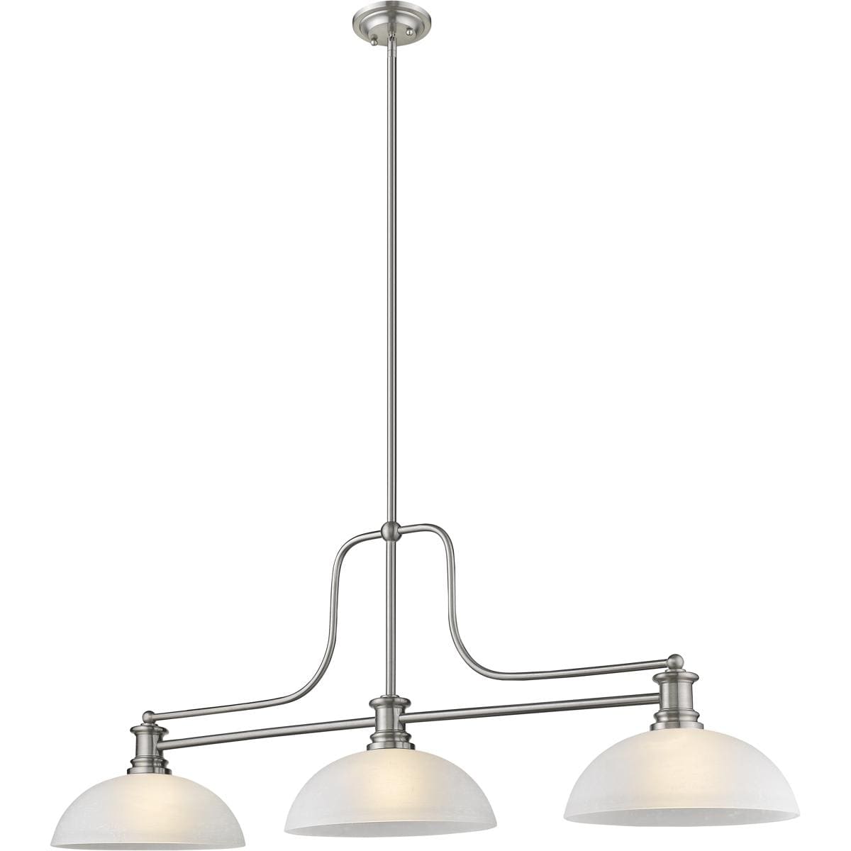 Z-Lite Melange 3 -Light Brushed Nickel Opal glass Metal Chandelier