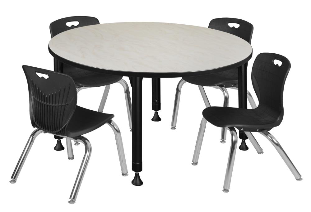 Regency TB48RNDPLAPBK45BK Classroom Tables Off-White 4-Person Training Table (48-in W x 34-in H)