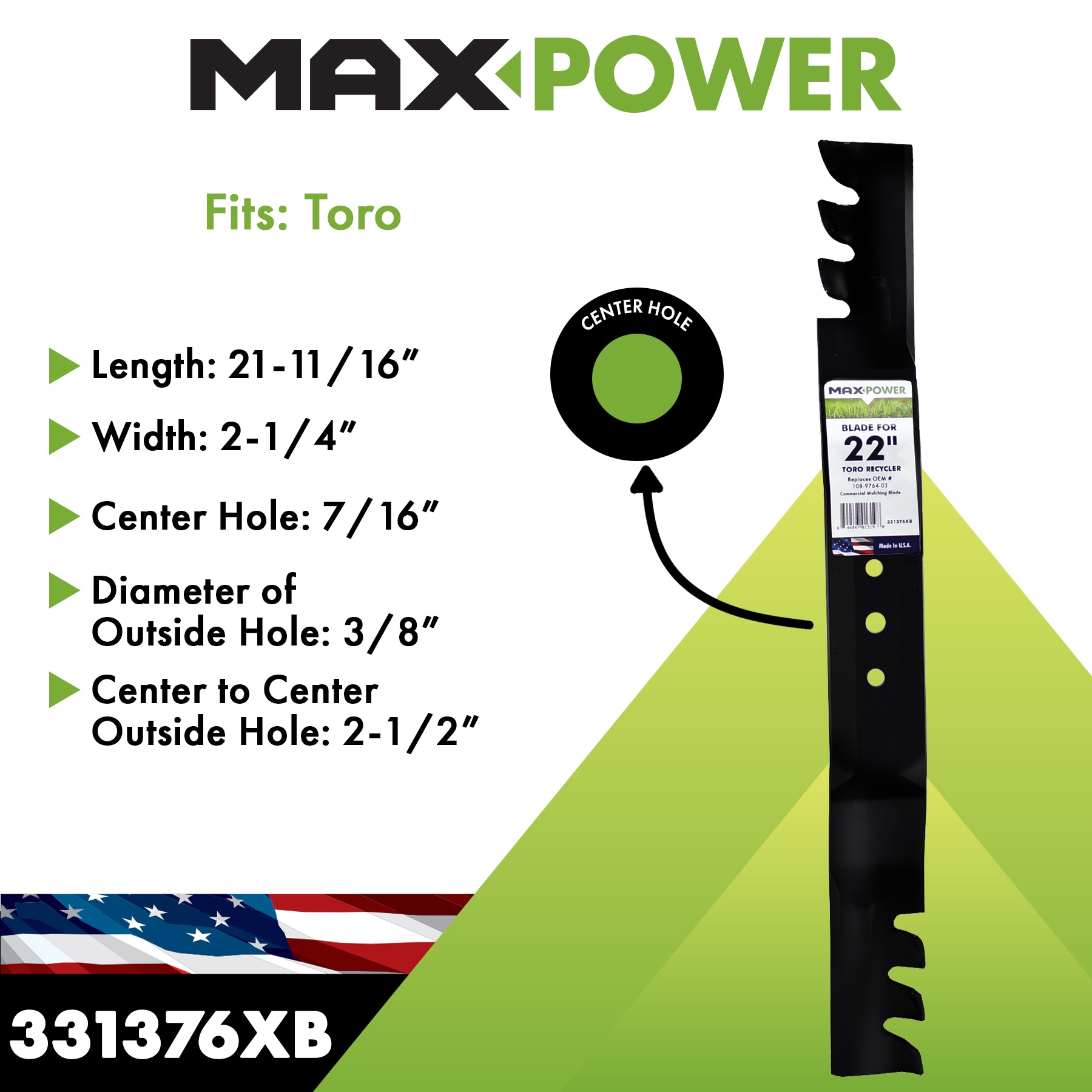 MaxPower 331376XB Ope-Mower-Blades - View #2