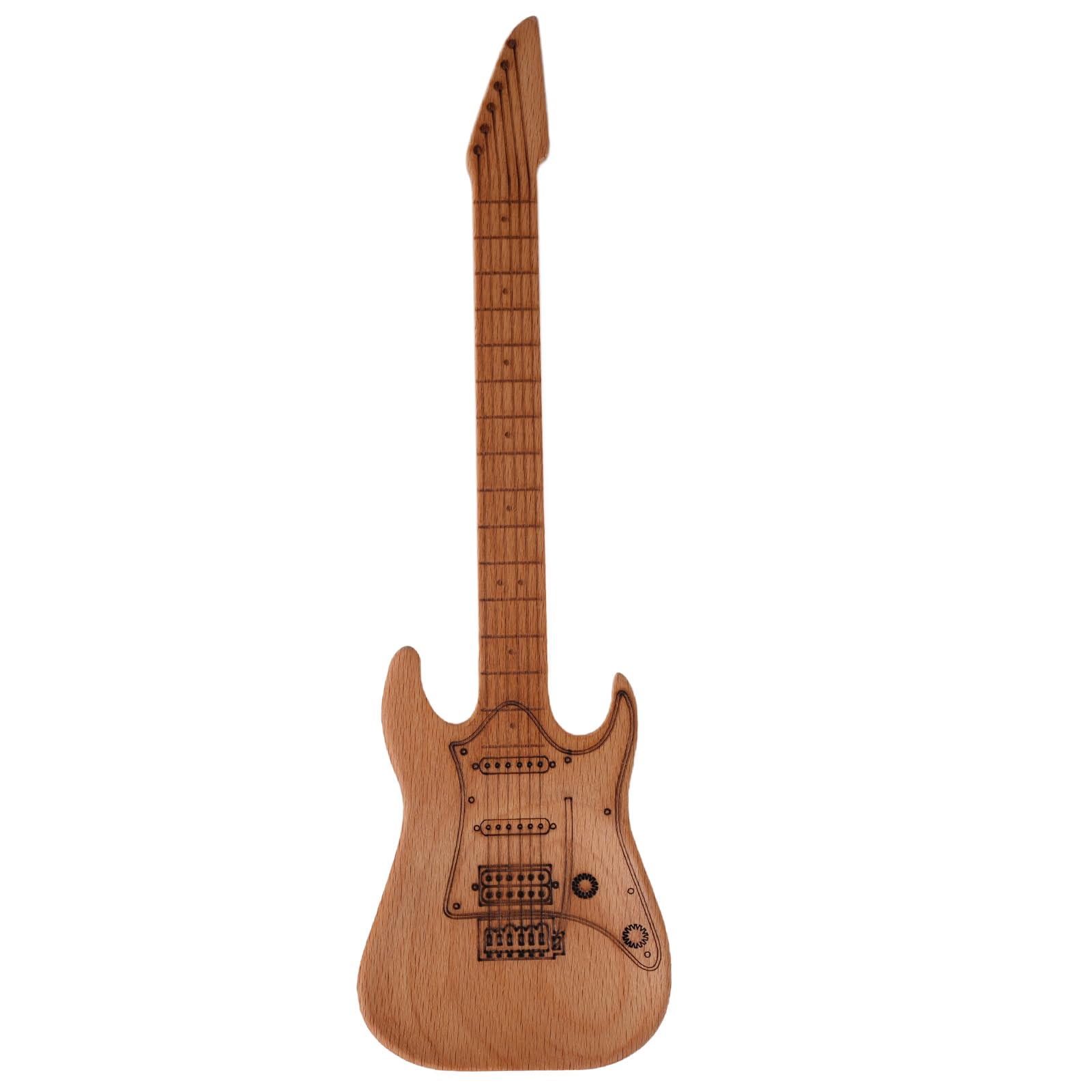 Aoibox  10 5 inch Wooden Guitar Shaped Novelty Spatula and Salad Server for Cooking and Serving Rockin Flipping